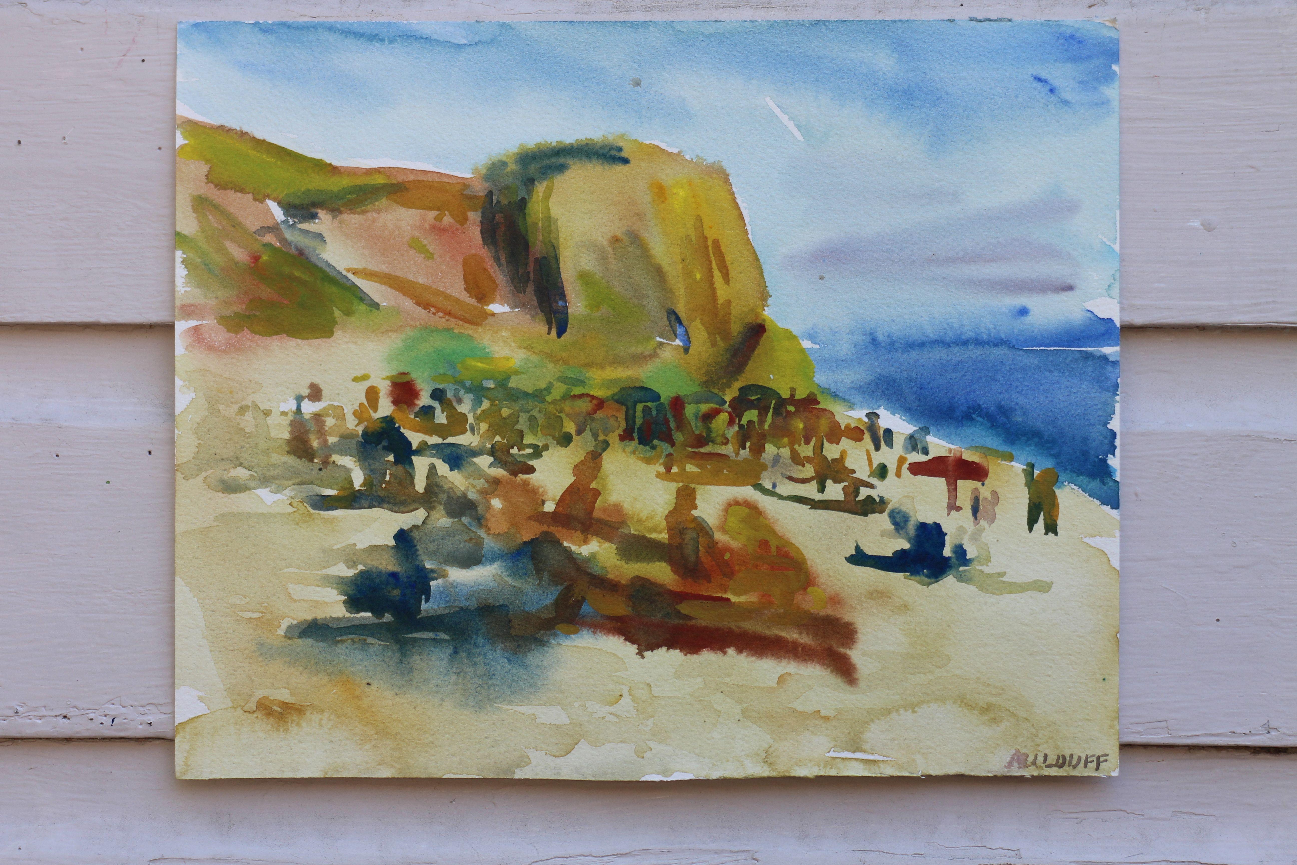 On Westward beach number 2, Painting, Watercolor on Watercolor Paper - Impressionist Art by John Kilduff