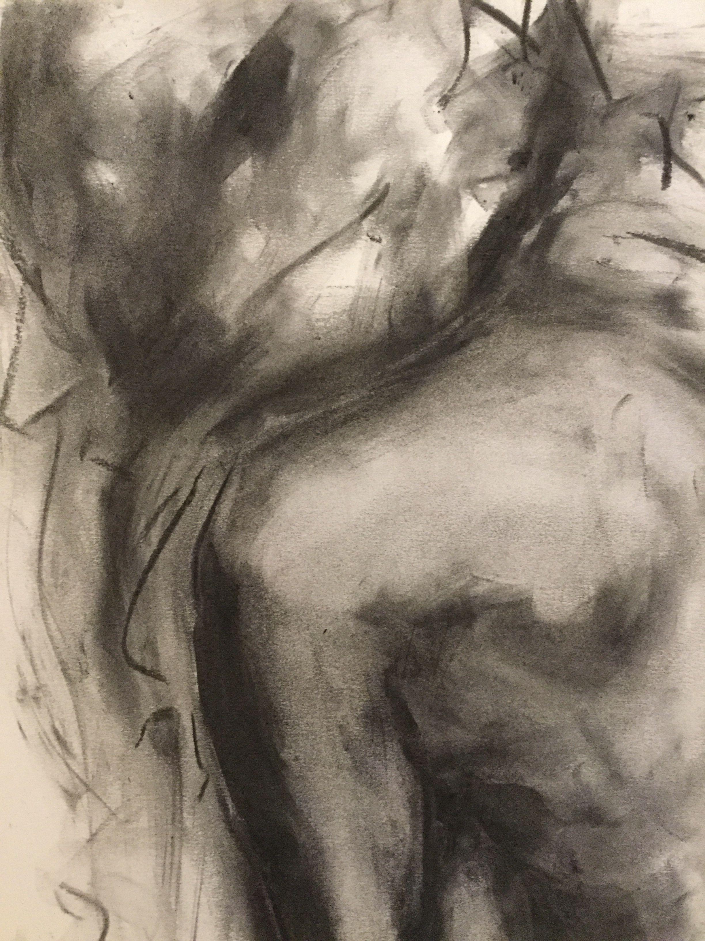 Insanity, Drawing, Charcoal on Paper - Impressionist Art by James Shipton