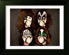 Kiss - Original Drawing with Frame - Art by SLAZO, Drawing, Pen & Ink on Paper