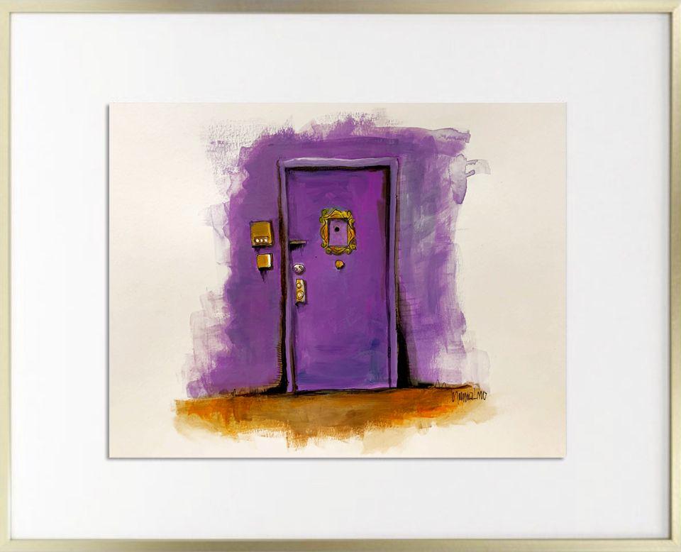 Purple Door, Drawing, Pen & Ink on Paper - Pop Art Art by Sergio Lazo