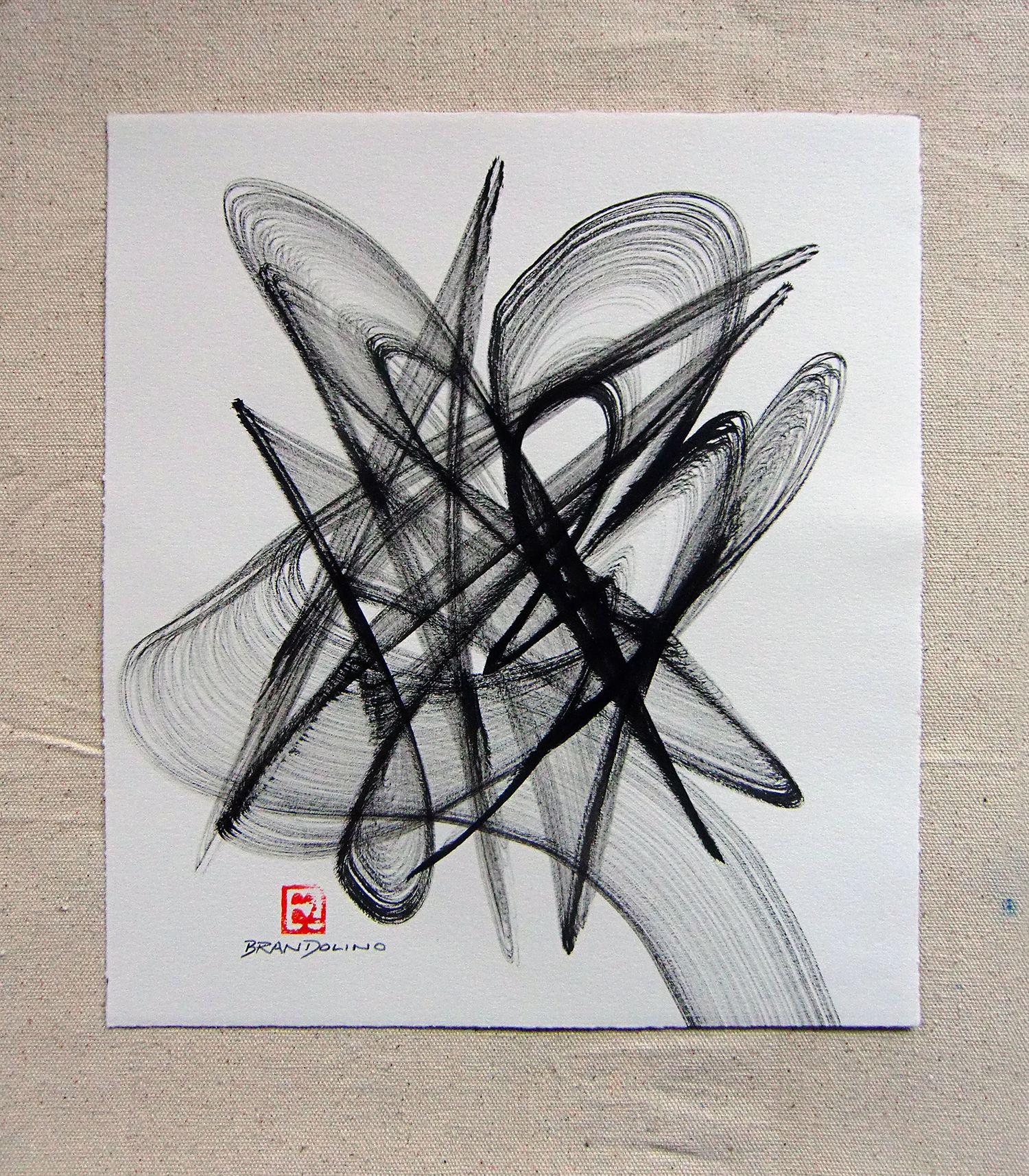 Brush Dance Series No. 20, Drawing, Pen & Ink on Paper - Art by Ray Brandolino