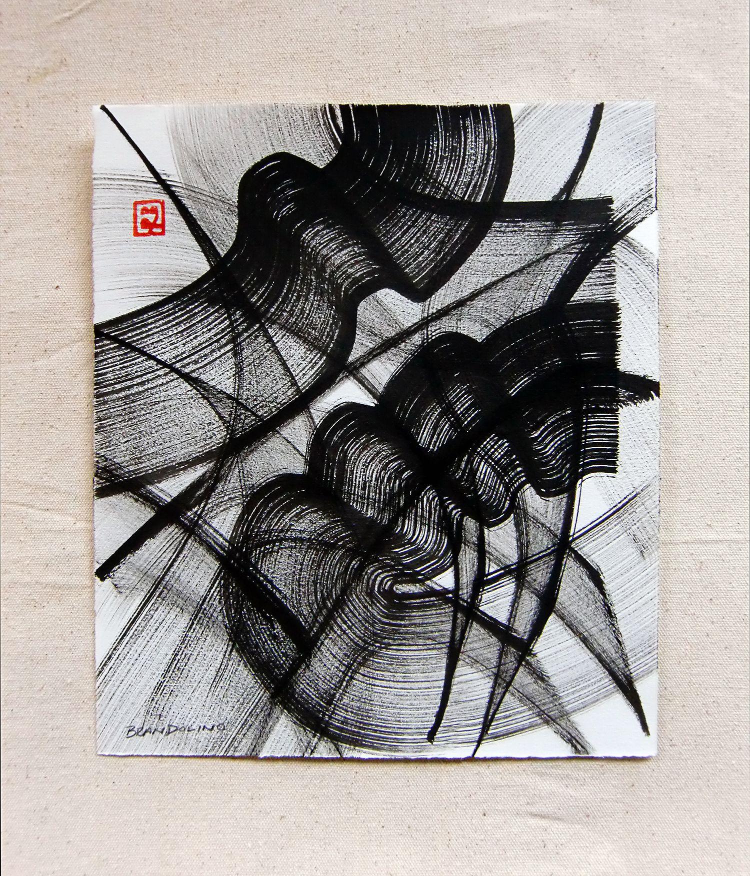 Brush Dance Series No. 04, Drawing, Pen & Ink on Paper - Art by Ray Brandolino
