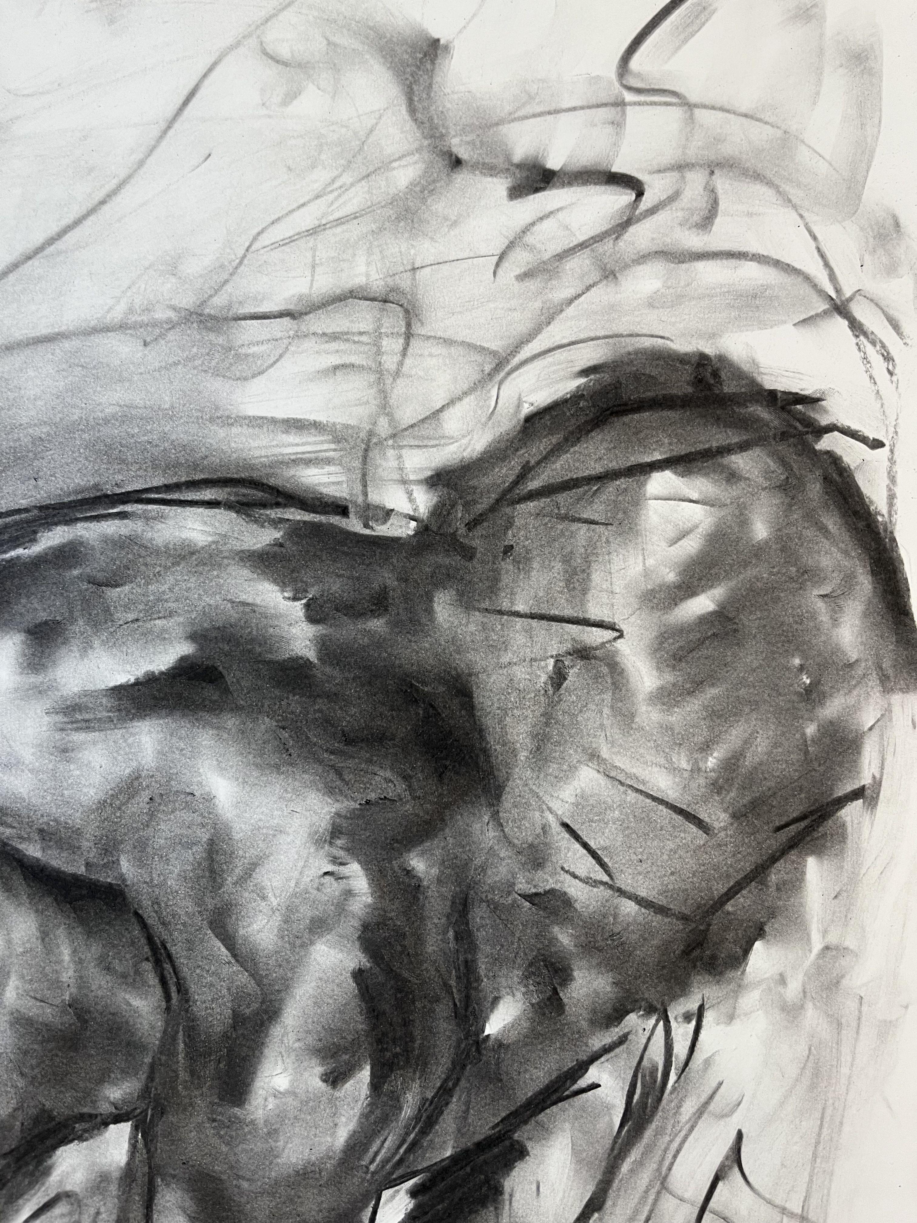 Run, Drawing, Charcoal on Paper - Impressionist Art by James Shipton