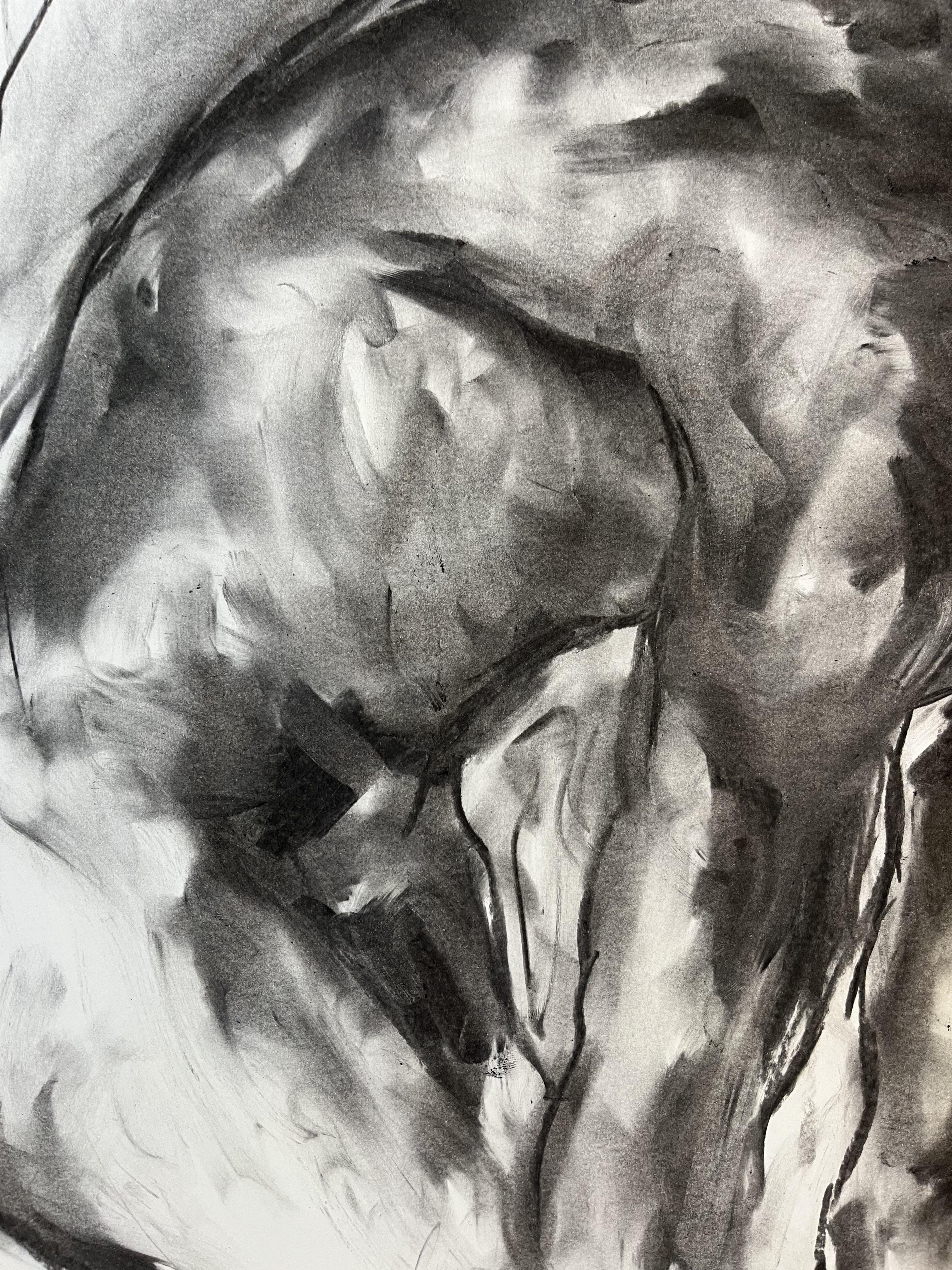 Original charcoal drawing on paper by James Shipton  My works are heavily influenced by the art work of Degas and Gustav Klimt.    My desire is to capture the human form, whilst portraying human emotion. I achieve this through a process of capturing