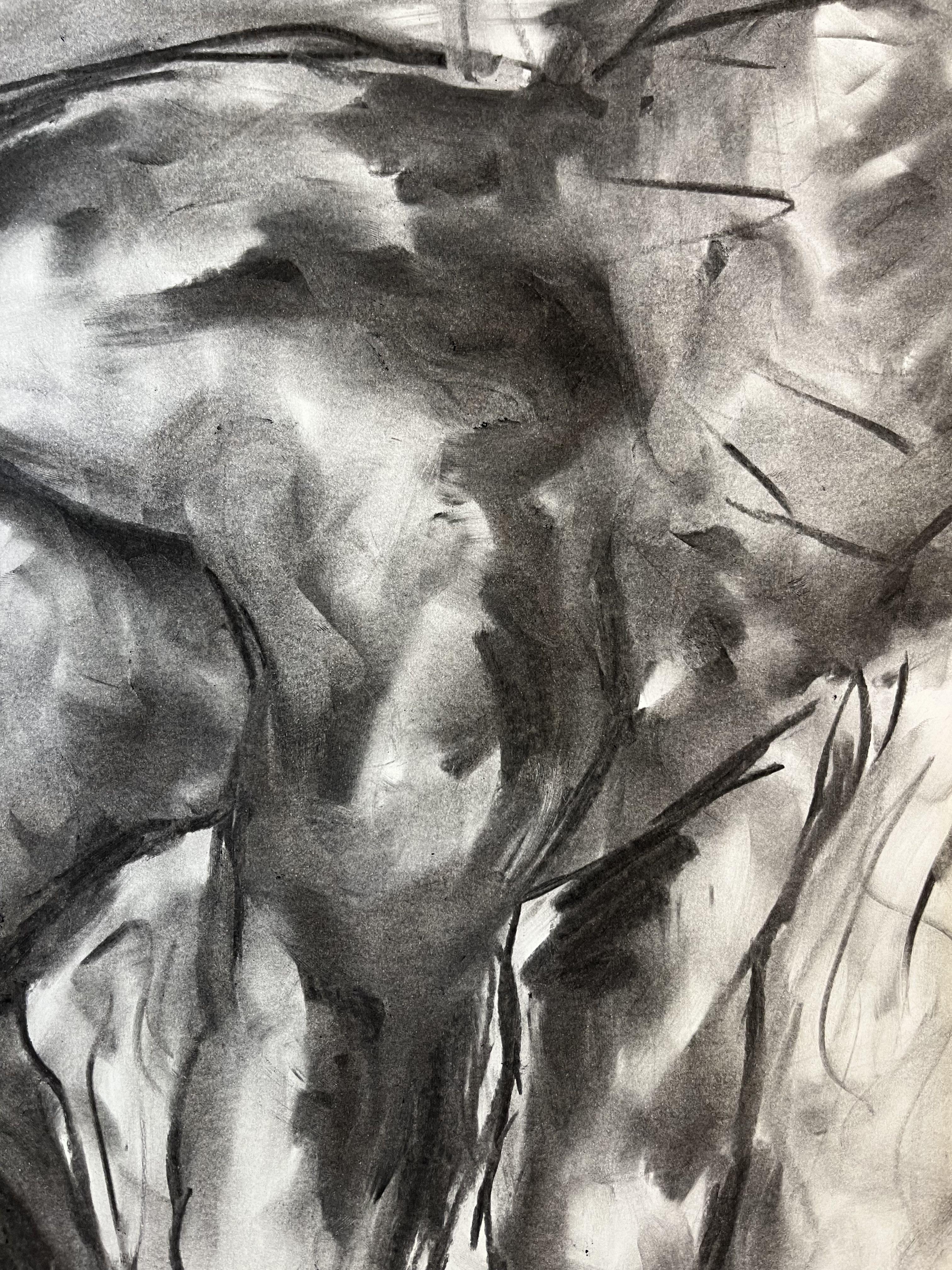 Run, Drawing, Charcoal on Paper For Sale 1