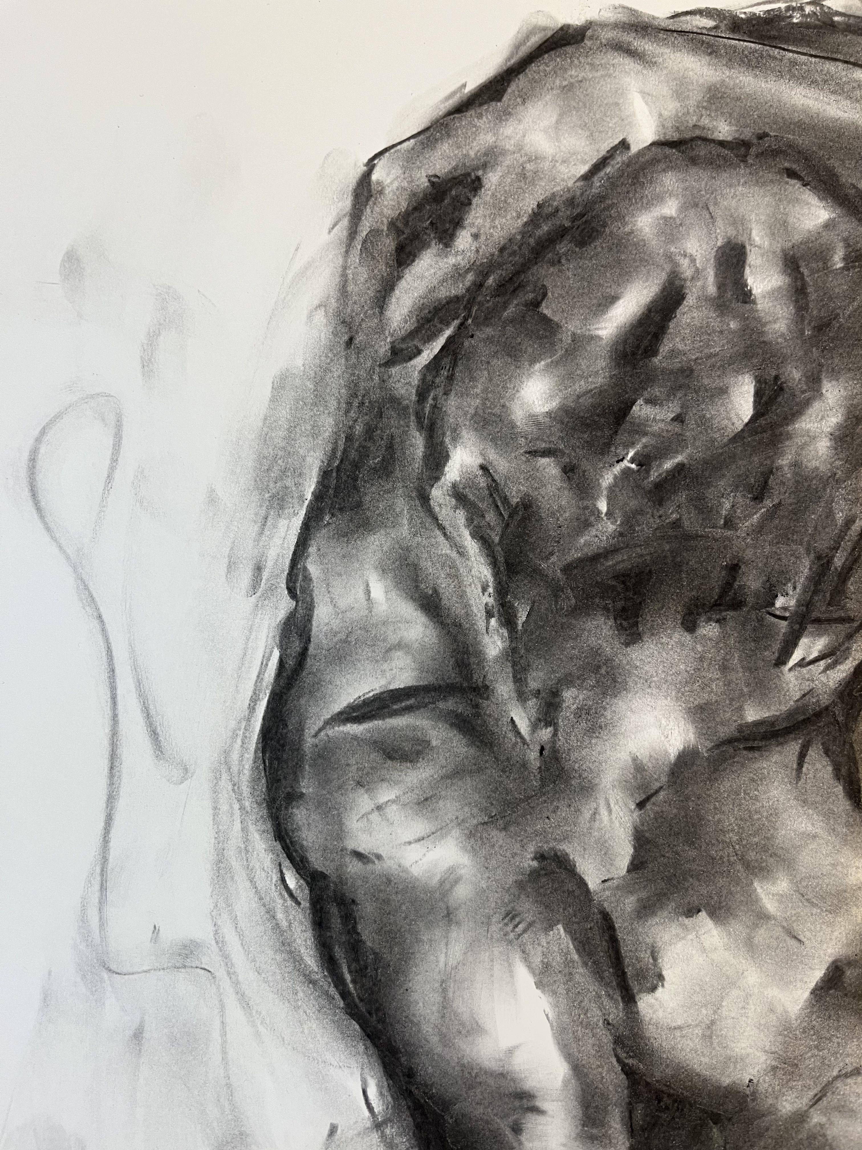 Original charcoal drawing on paper by James Shipton  My works are heavily influenced by the art work of Degas and Gustav Klimt.    My desire is to capture the beauty of the human form, whilst portraying human emotions. I achieve this through a