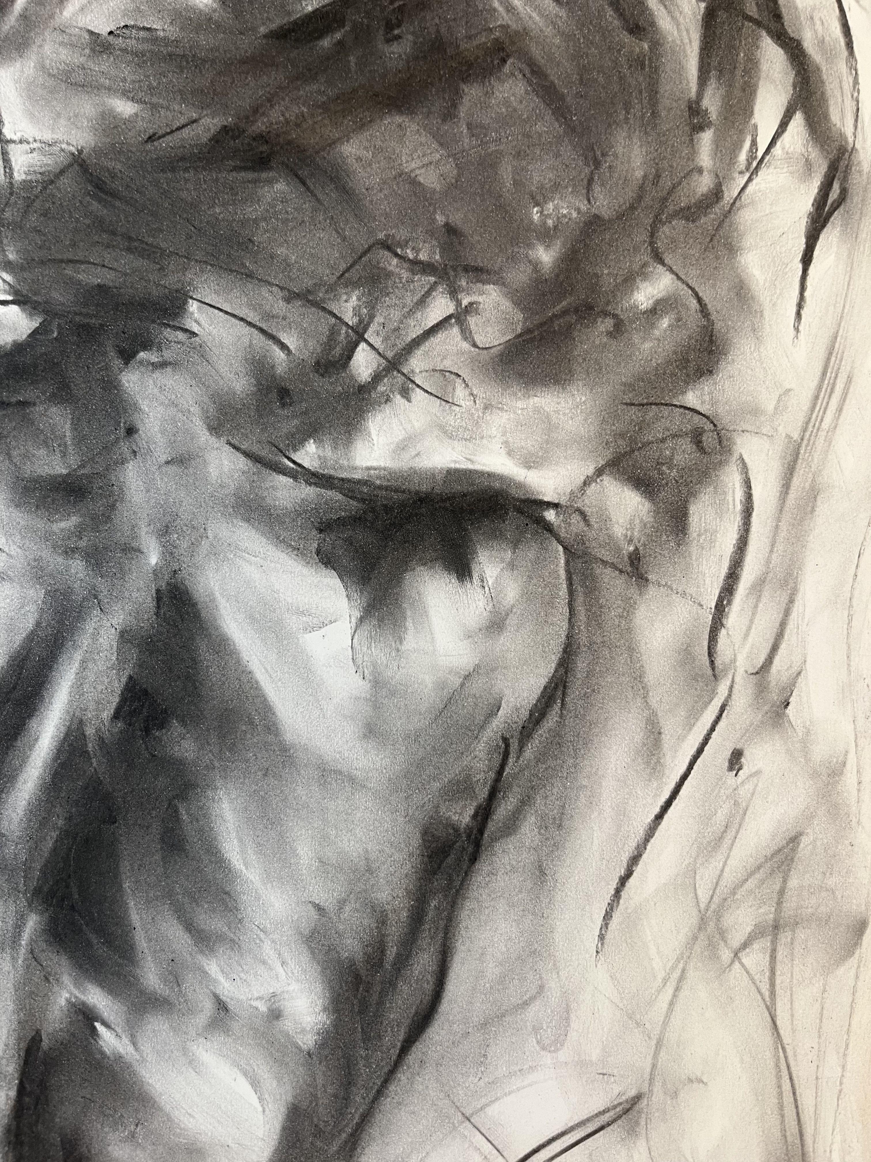 Original charcoal drawing on paper by James Shipton  My works are heavily influenced by the art work of Degas and Gustav Klimt.    My desire is to capture the beauty of the human form, whilst portraying human isolation. I achieve this through a