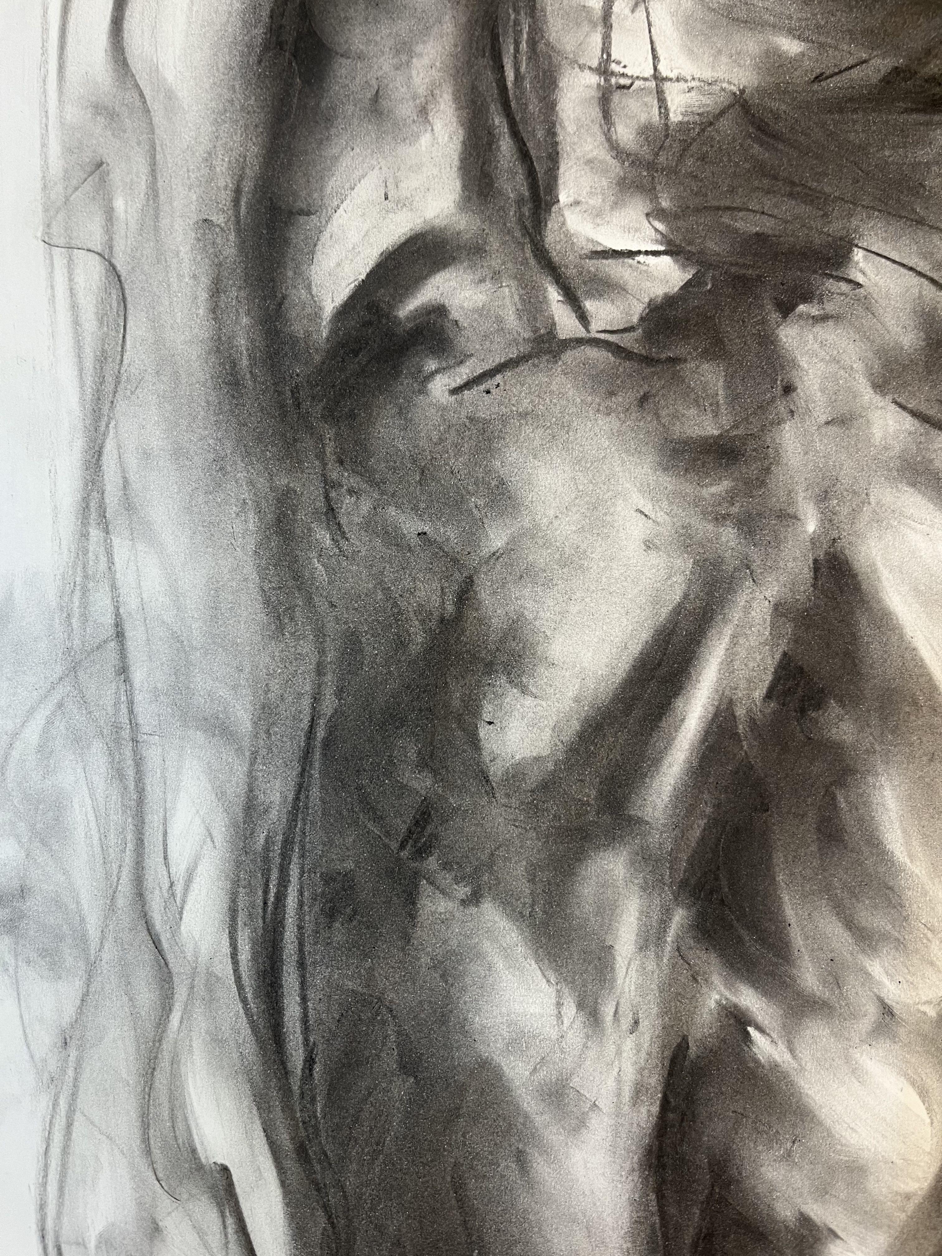 Dancer, Drawing, Charcoal on Paper For Sale 1