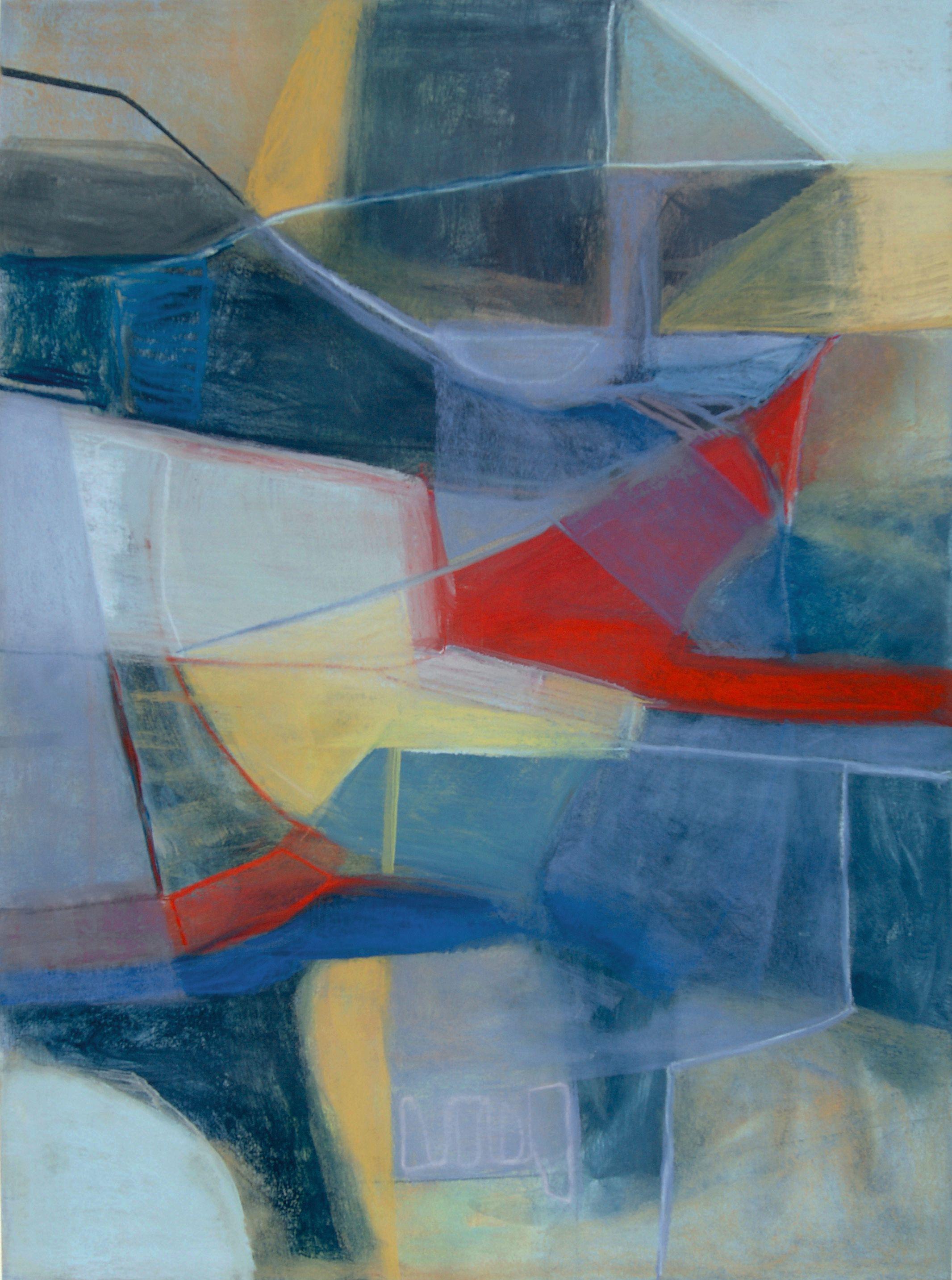 Seaport, Soft Pastel Abstract Painting, Drawing, Pastels on Paper - Modern Art by Victoria Kloch