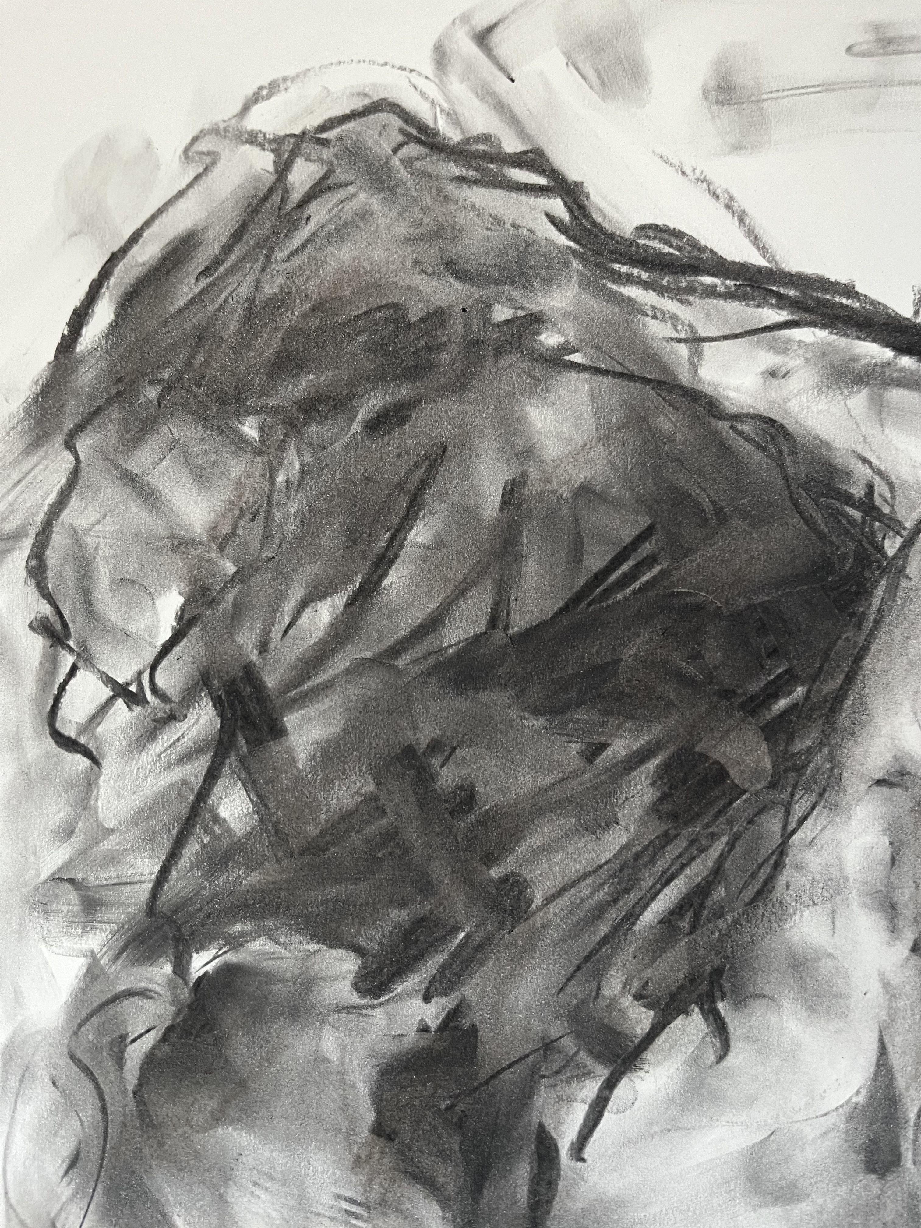 Intense, Drawing, Charcoal on Paper - Impressionist Art by James Shipton