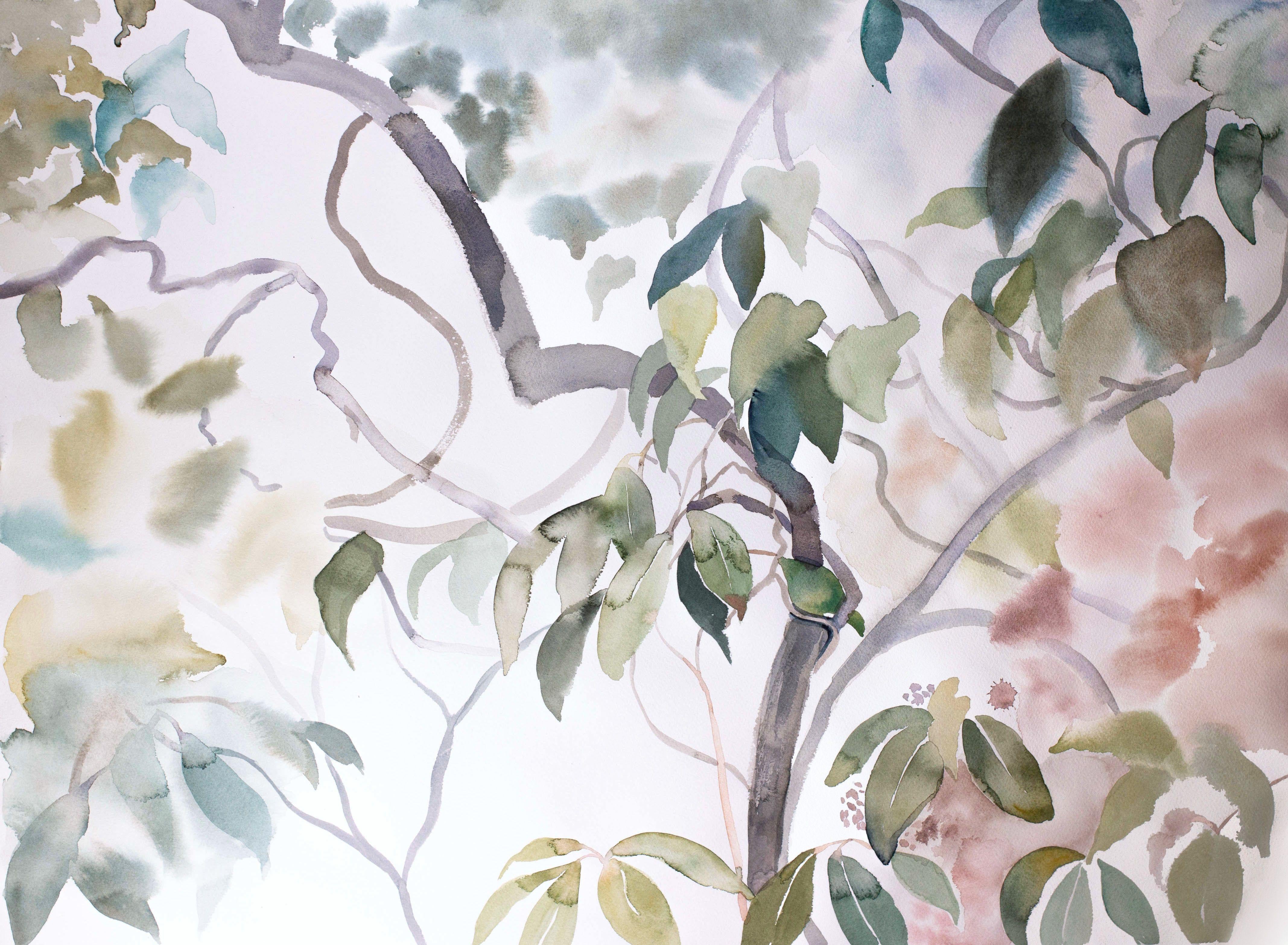 Rhododendron-Studie Nr. 10, Gemälde, Aquarell auf Papier – Art von Elizabeth Becker