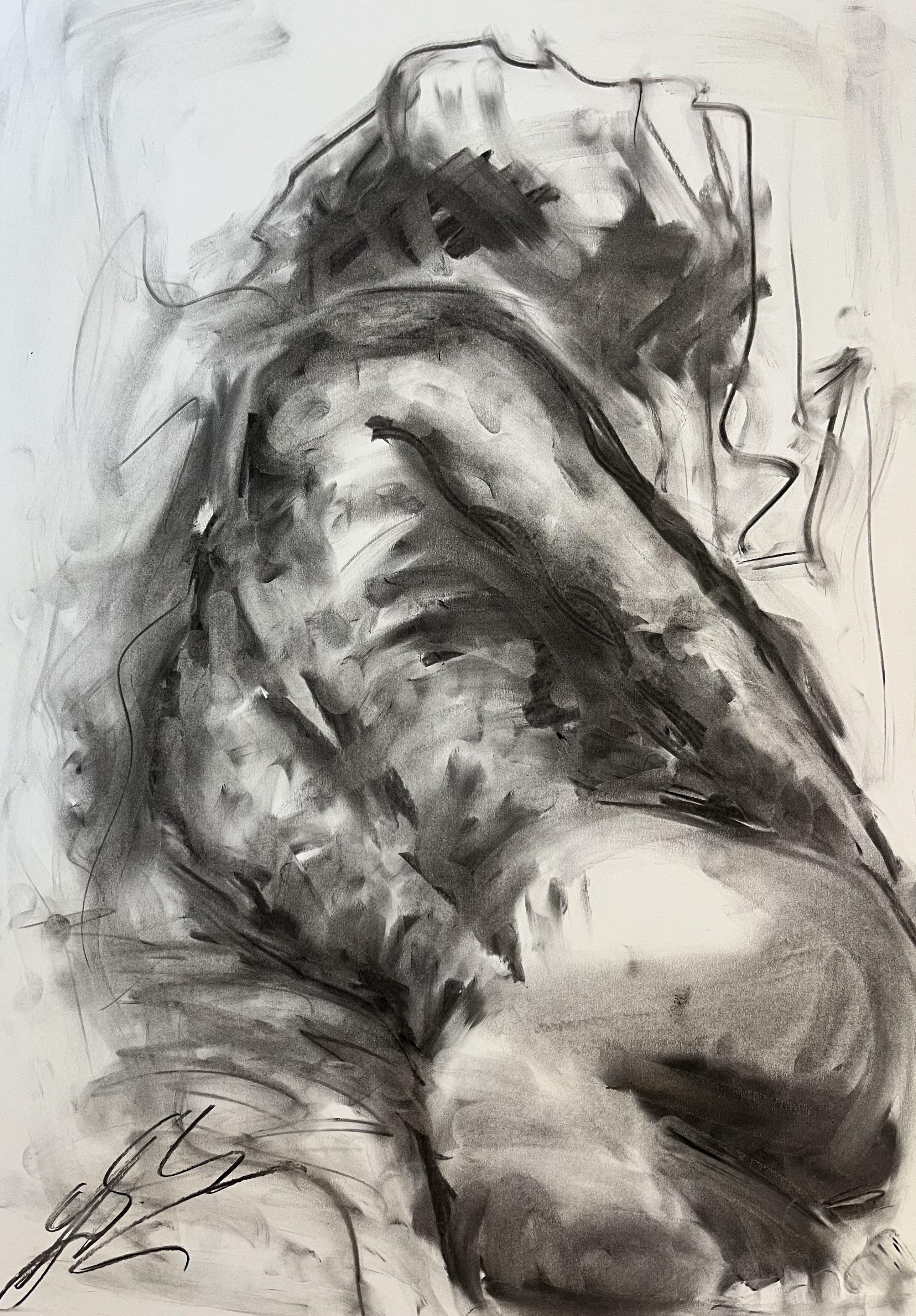Unpredictable, Drawing, Charcoal on Paper - Art by James Shipton