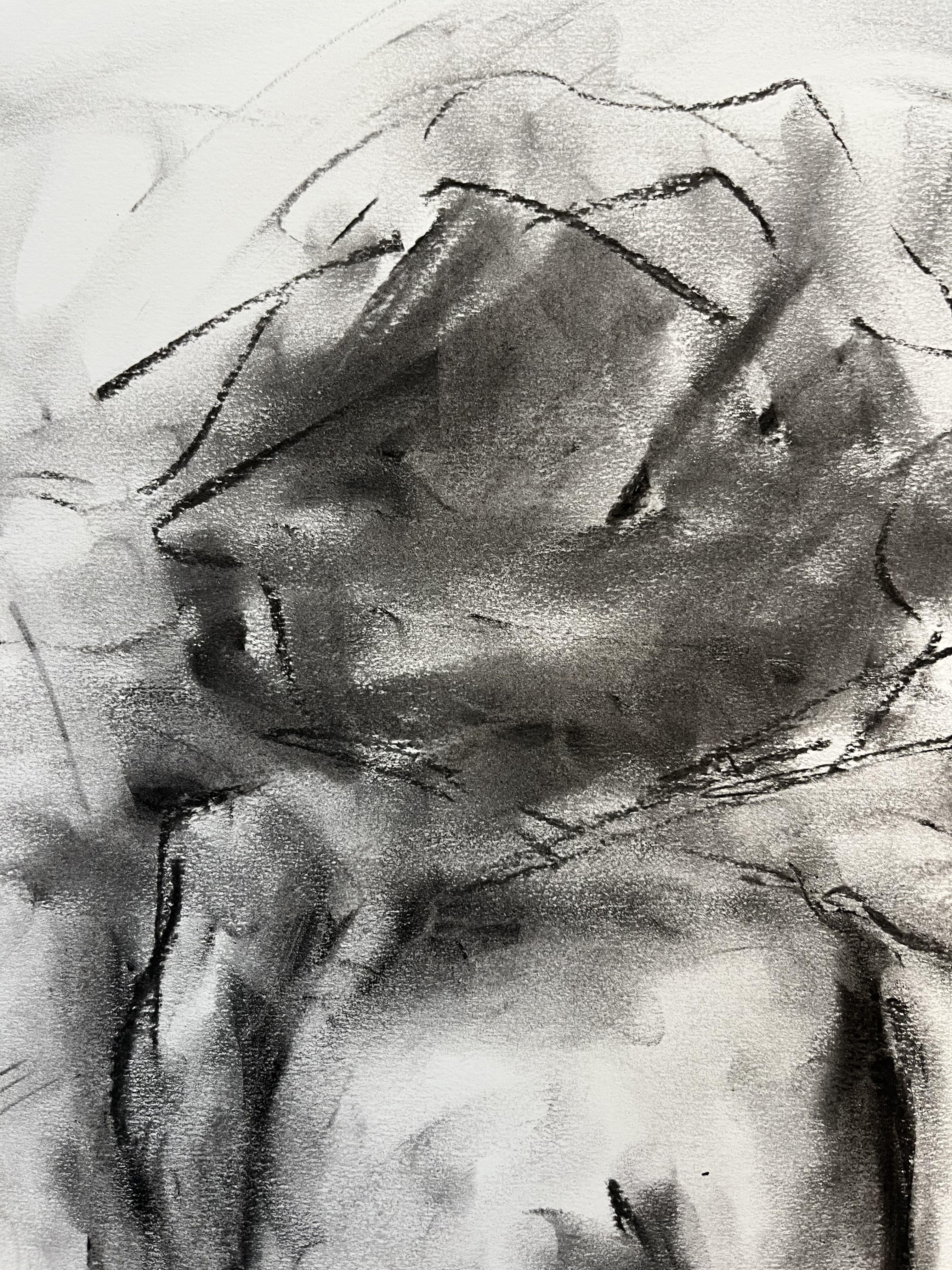 Pretend, Drawing, Charcoal on Paper - Impressionist Art by James Shipton