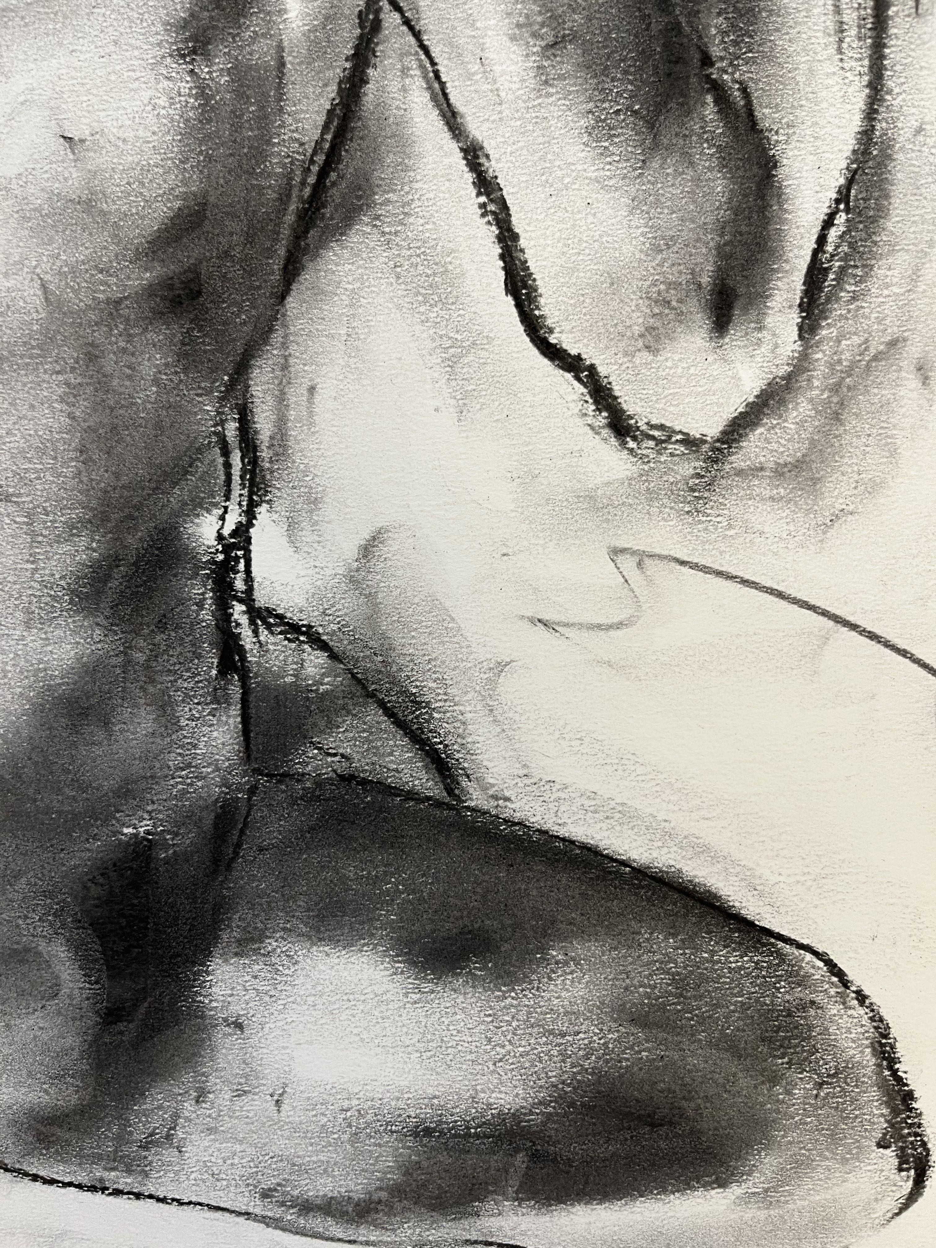 Pretend, Drawing, Charcoal on Paper For Sale 2