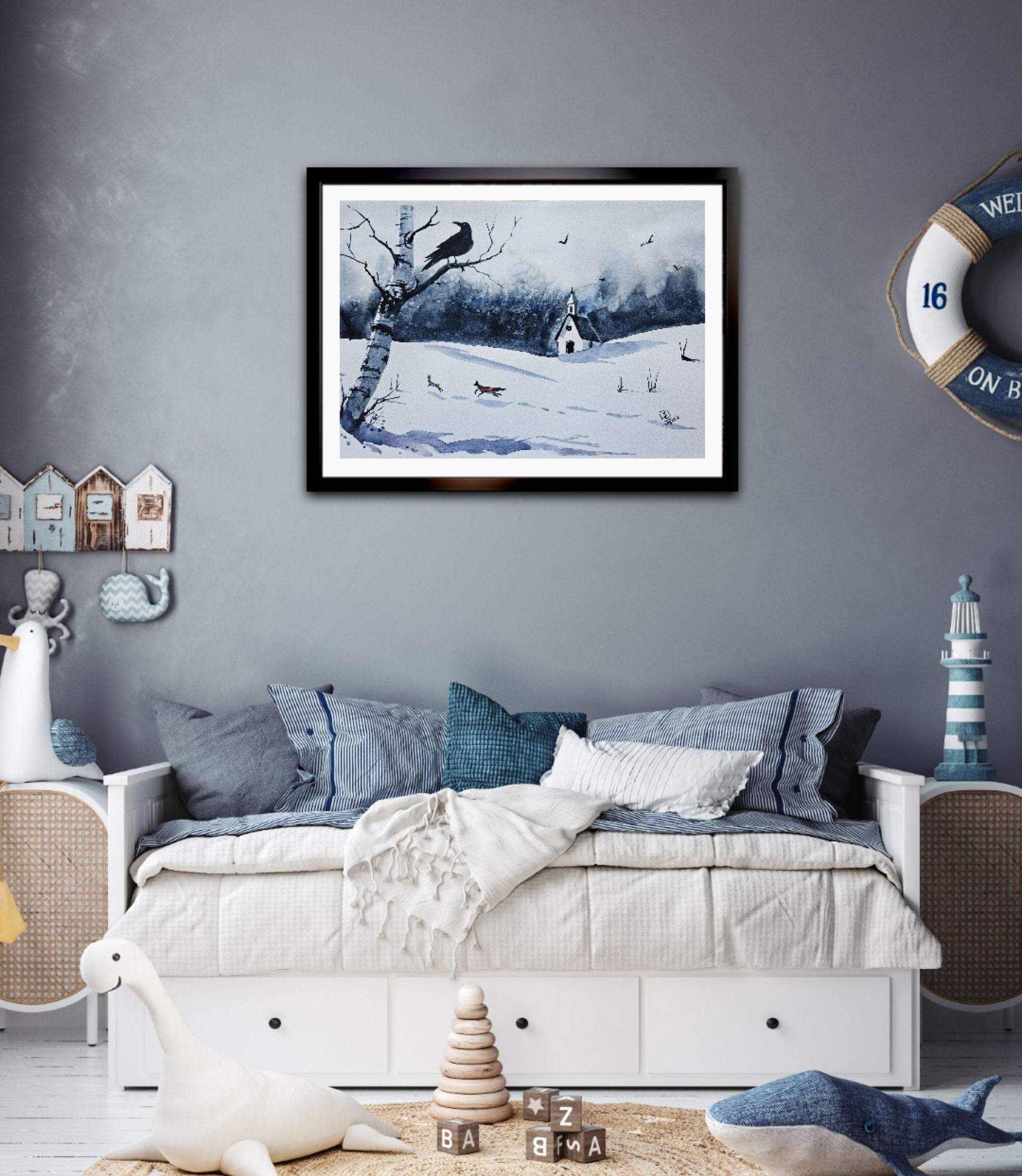 Winterkalm, Gemälde, Aquarell auf Aquarellpapier (Zeitgenössisch), Art, von Jim Lagasse