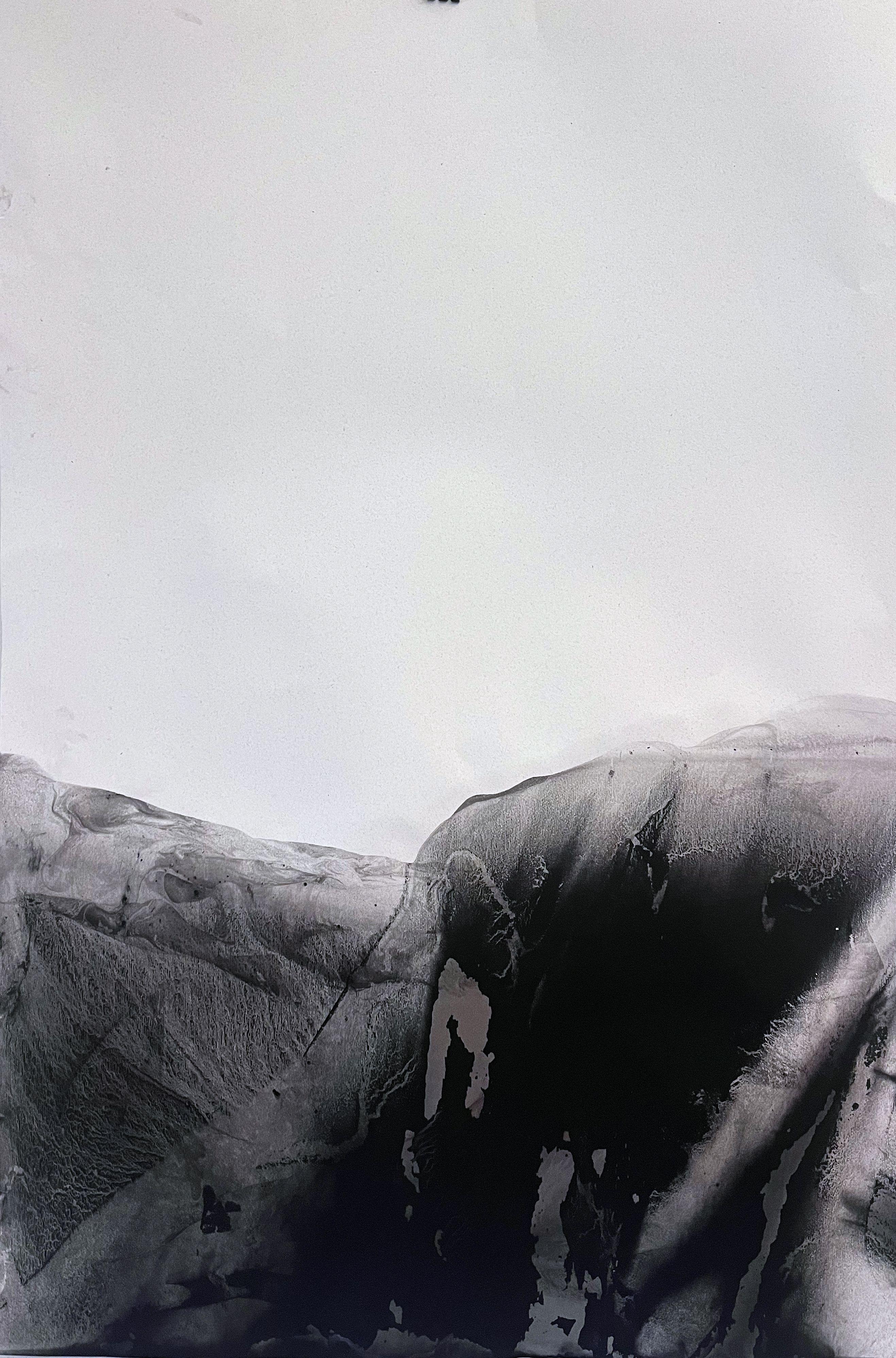 LANDSCAPE B/W, Drawing, Charcoal on Paper - Art by Marilina Marchica