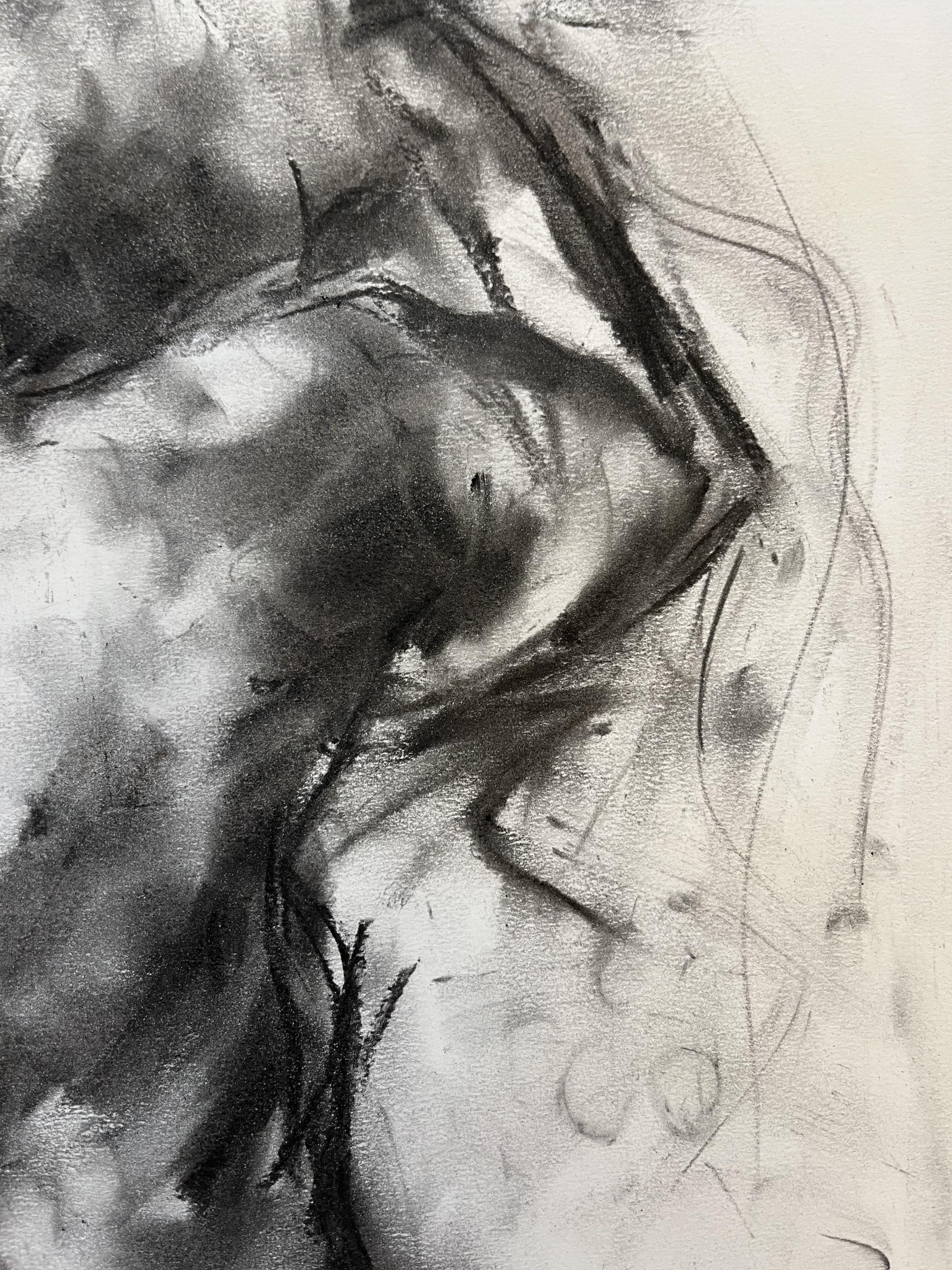 Closed, Drawing, Charcoal on Paper For Sale 2