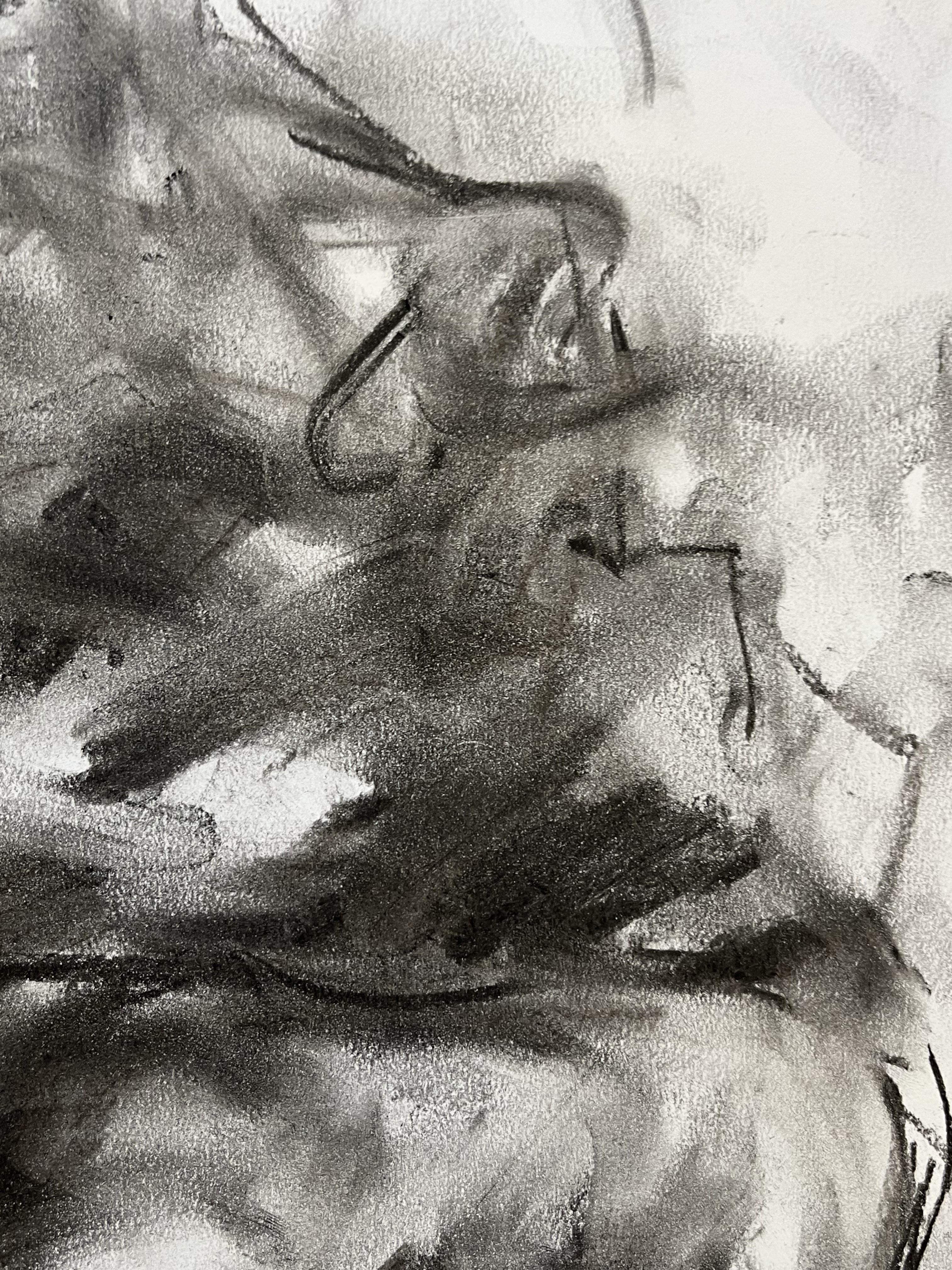 Concern, Drawing, Charcoal on Paper - Impressionist Art by James Shipton