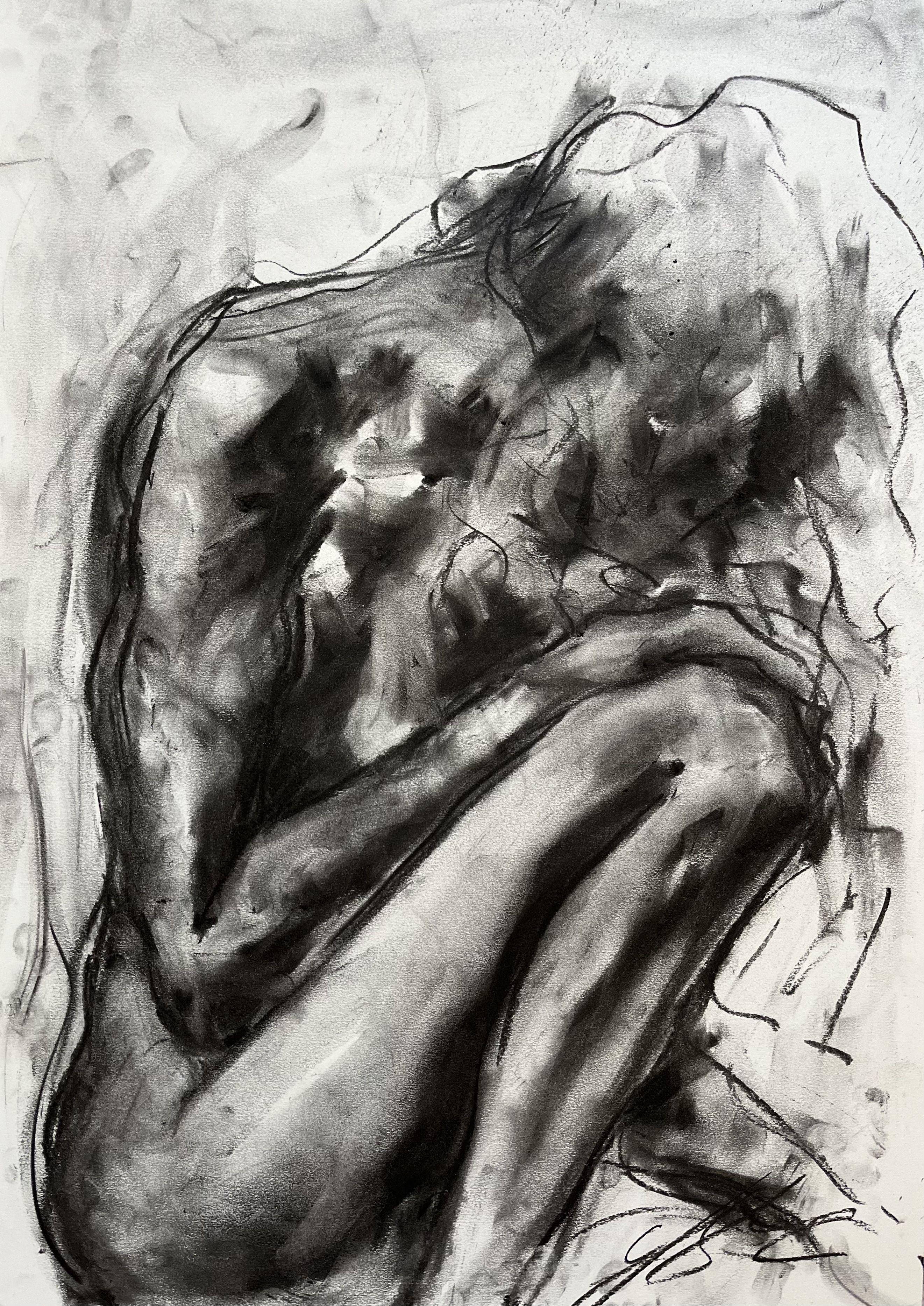 Justice, Drawing, Charcoal on Paper - Art by James Shipton