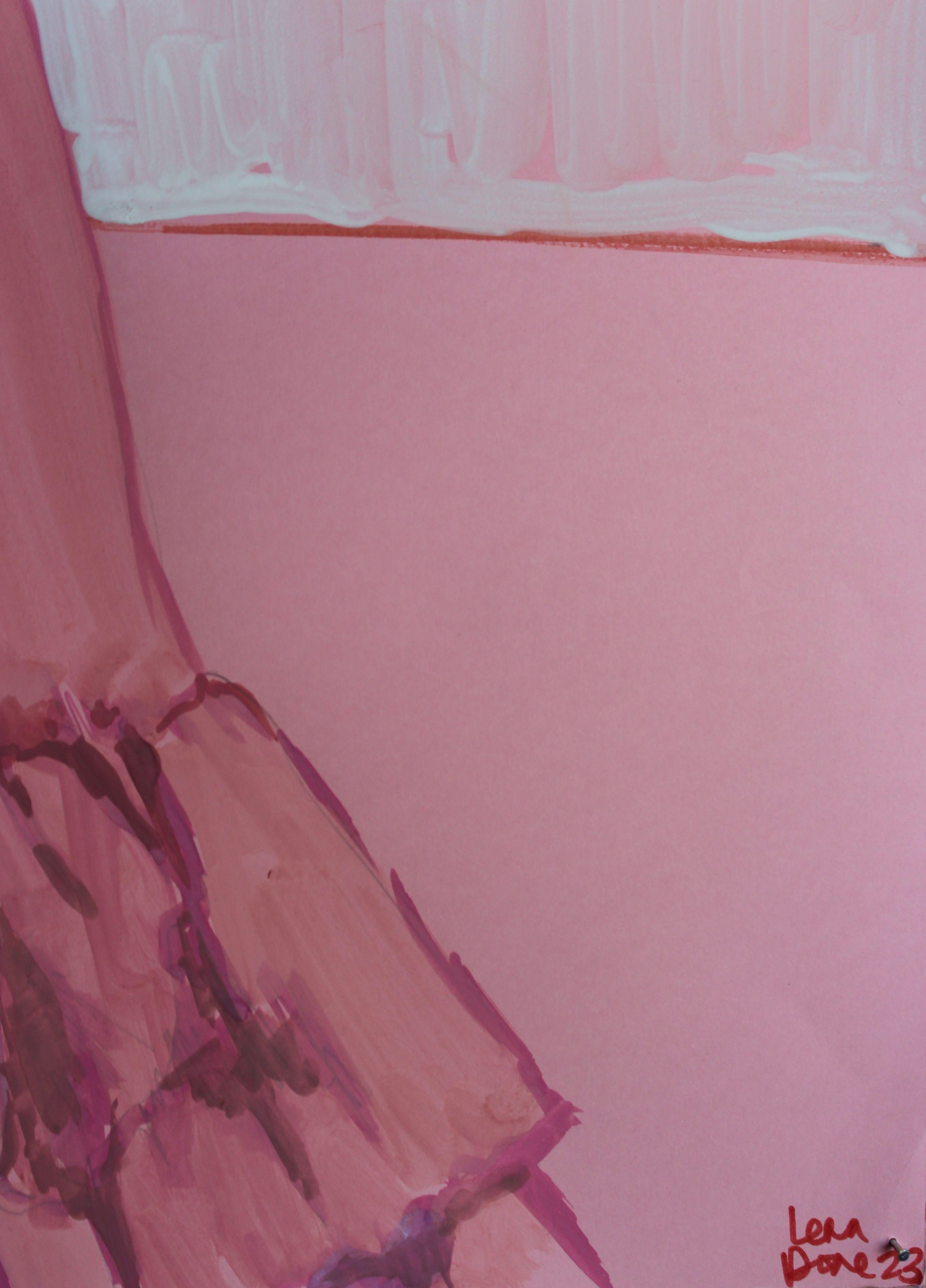 Silhouetten. Rosa auf Rosa., Zeichnung, Pastell auf Papier (Zeitgenössisch), Art, von Elena Done
