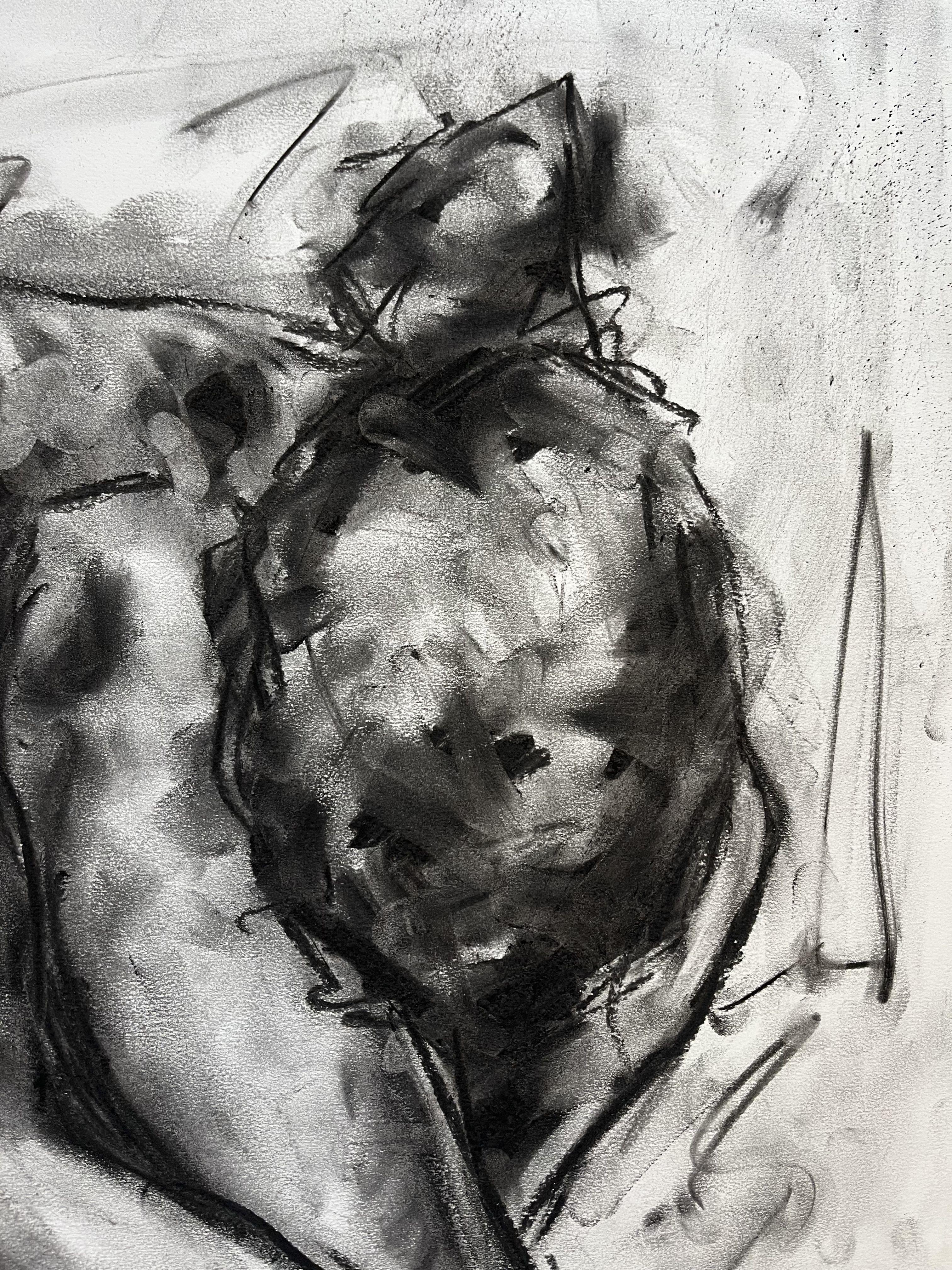 Reactions, Drawing, Charcoal on Paper - Impressionist Art by James Shipton