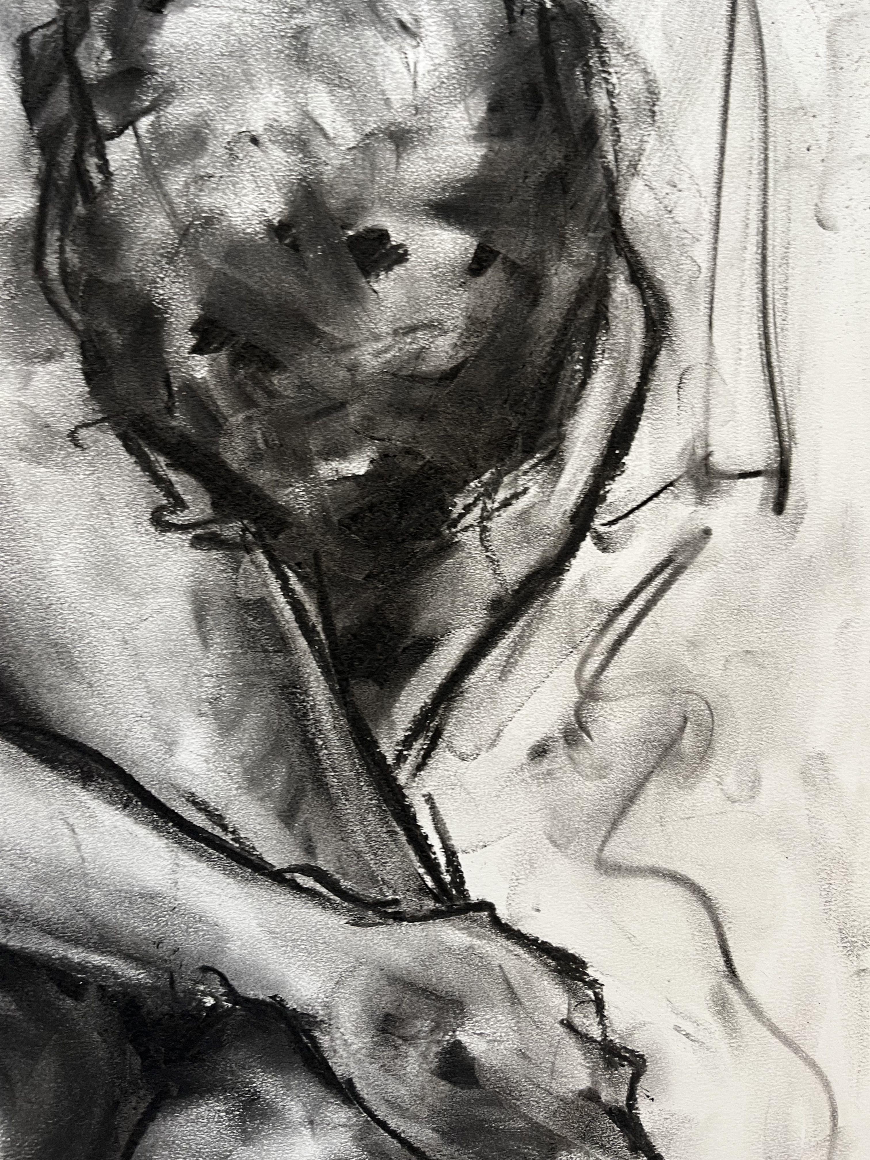 Reactions, Drawing, Charcoal on Paper For Sale 1