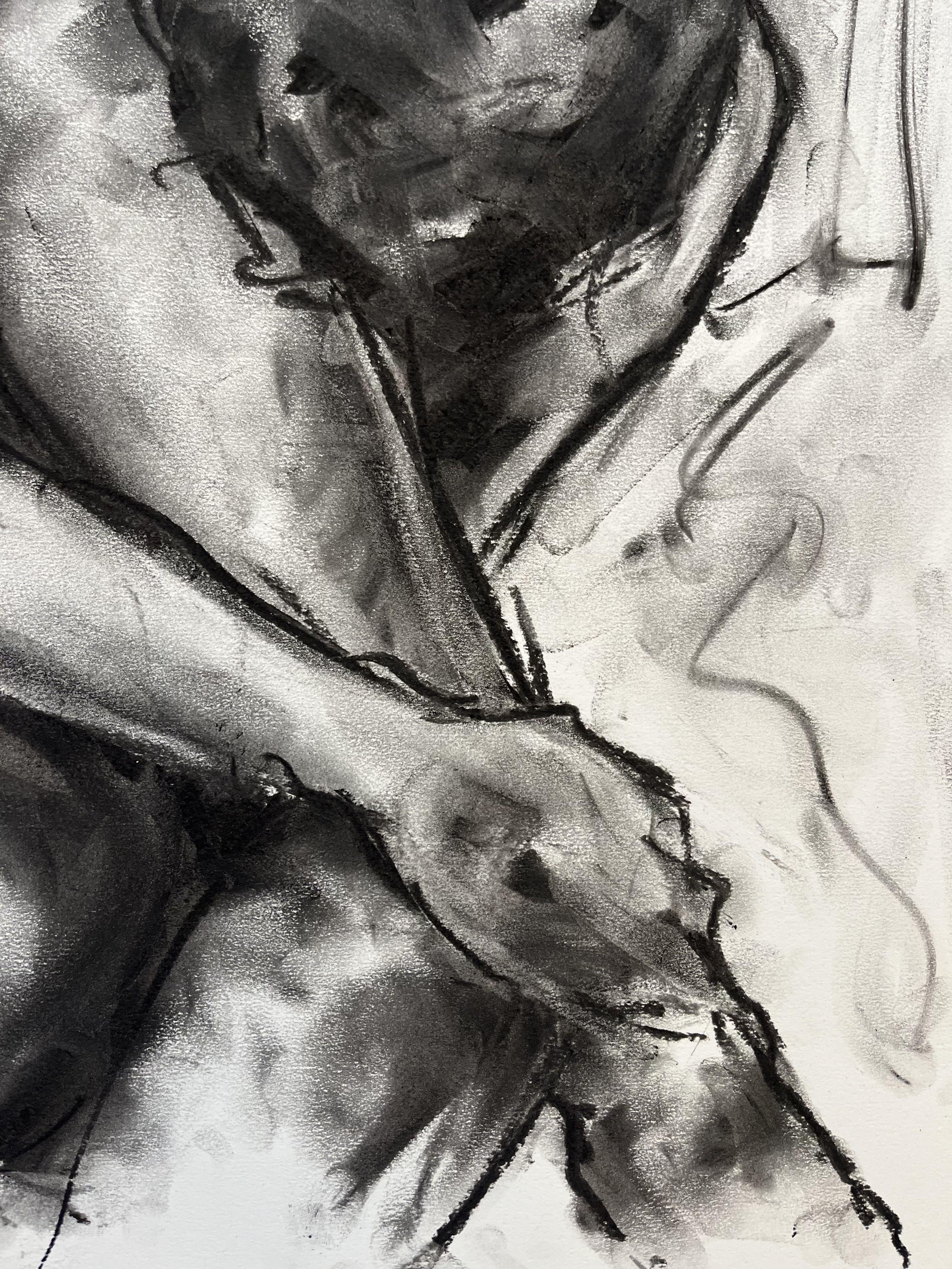 Reactions, Drawing, Charcoal on Paper For Sale 2