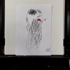 Woman with cigarette, Drawing, Pencil/Colored Pencil on Paper