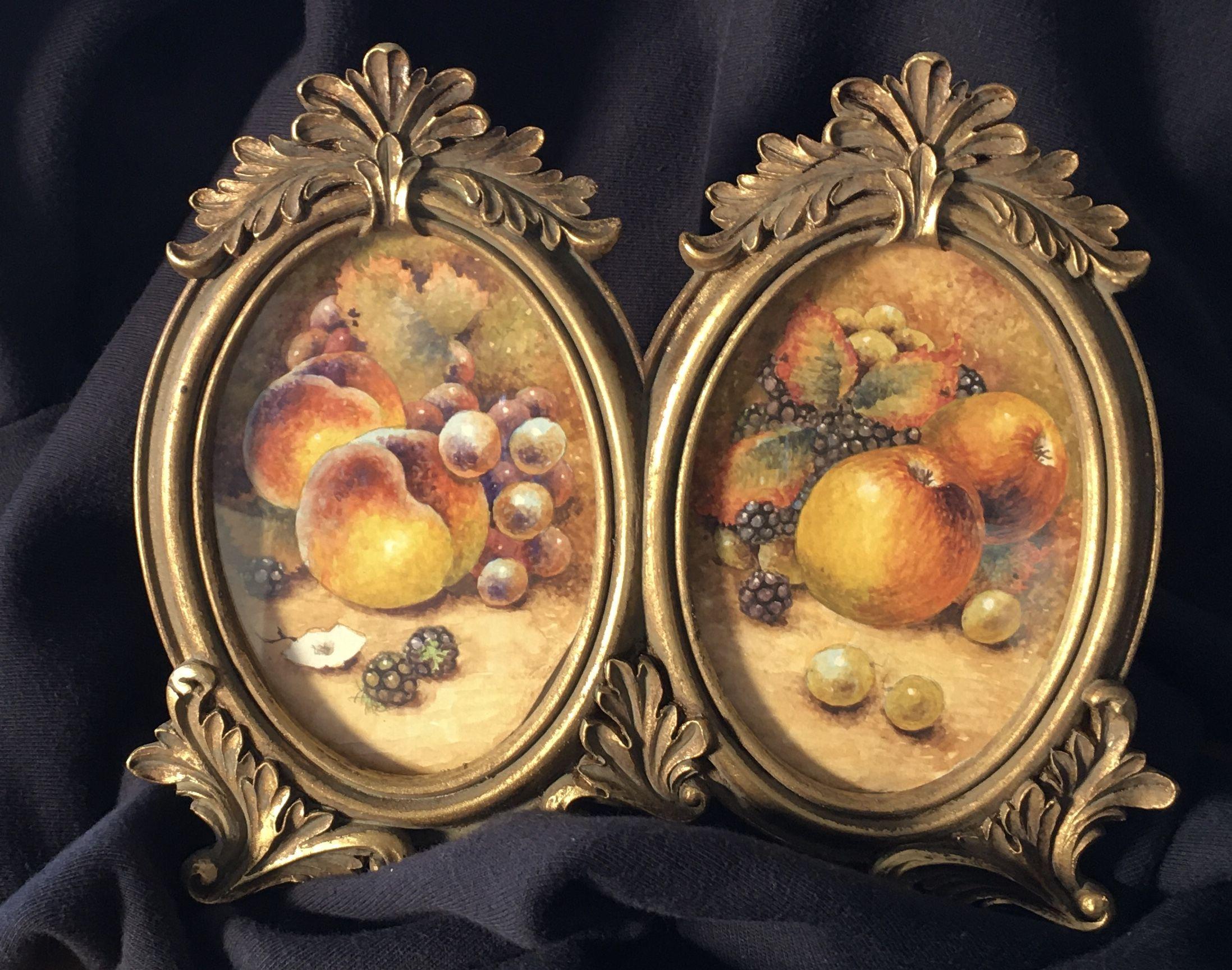 Worcester Fruit. Two framed watercolours, Painting, Watercolor on Watercolor Pap - Art by Christopher Hughes