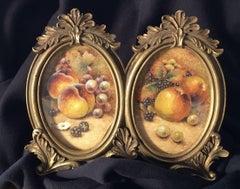 Fruits du Worcester. Deux aquarelles encadrées, peinture, aquarelle sur aquarelle Pap