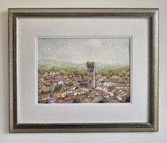 Lucca. Tuscanien, Italien, Gemälde, Aquarell auf Aquarellpapier