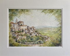 Gordes. Provence. Frankreich, Gemälde, Aquarell auf Papier