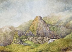 Peinture Machu Picchu, aquarelle sur papier aquarelle