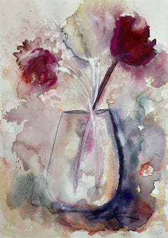 Spring Love, peinture, aquarelle sur papier