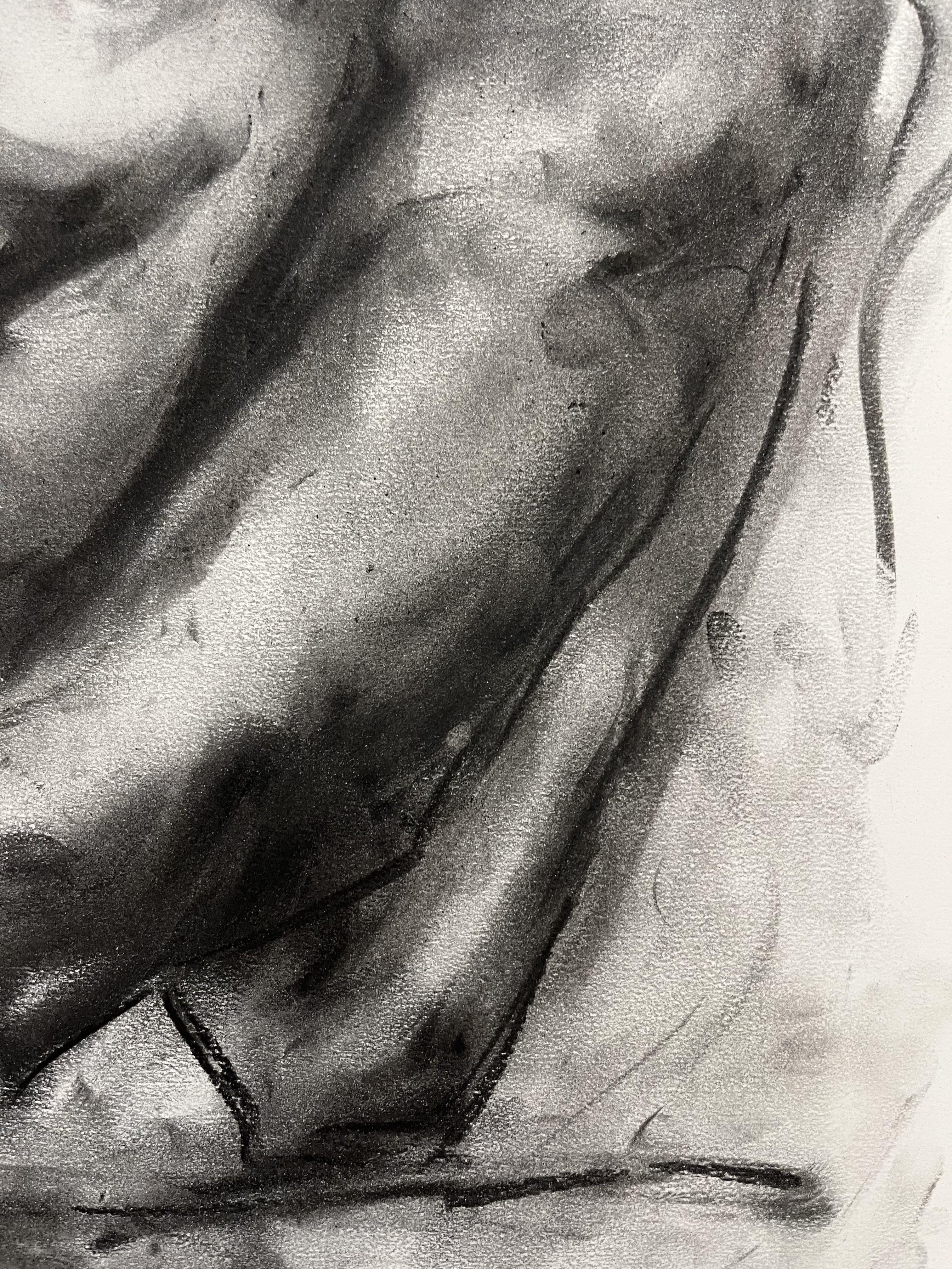 Hurt, Drawing, Charcoal on Paper - Impressionist Art by James Shipton