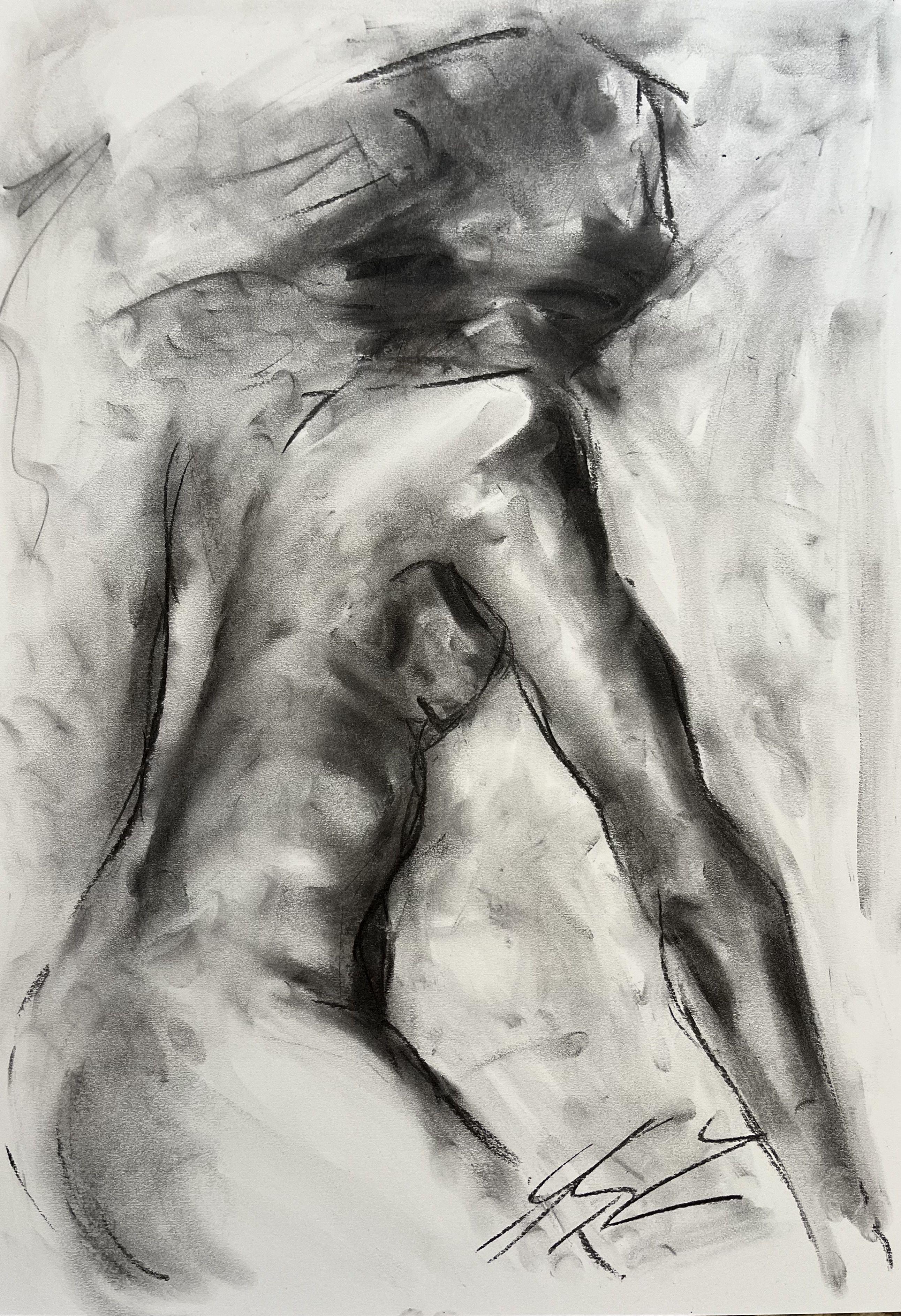 Upheaval, Drawing, Charcoal on Paper - Art by James Shipton