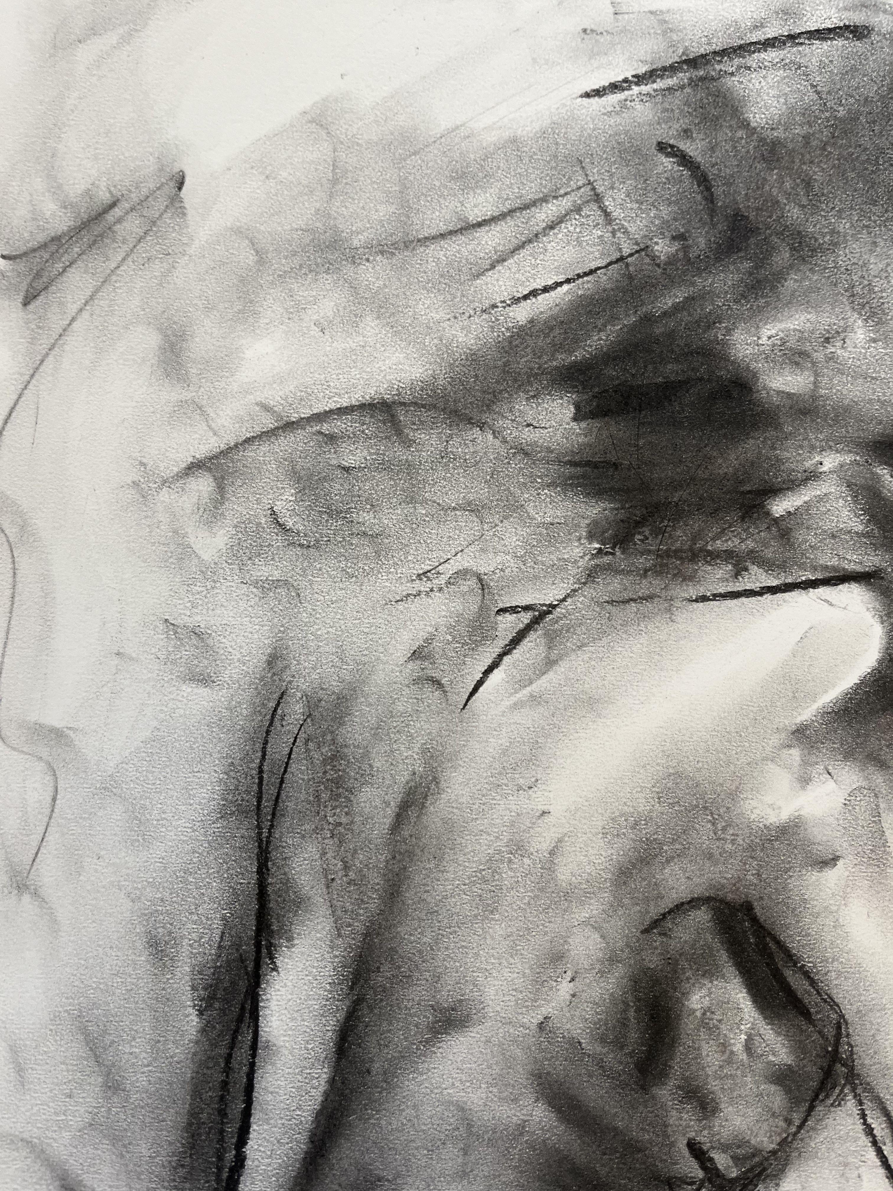 Original charcoal drawing on paper by James Shipton  My works are heavily influenced by the art work of Degas and Gustav Klimt.    My desire is to capture the beauty of the human form, whilst portraying human isolation. I achieve this through a