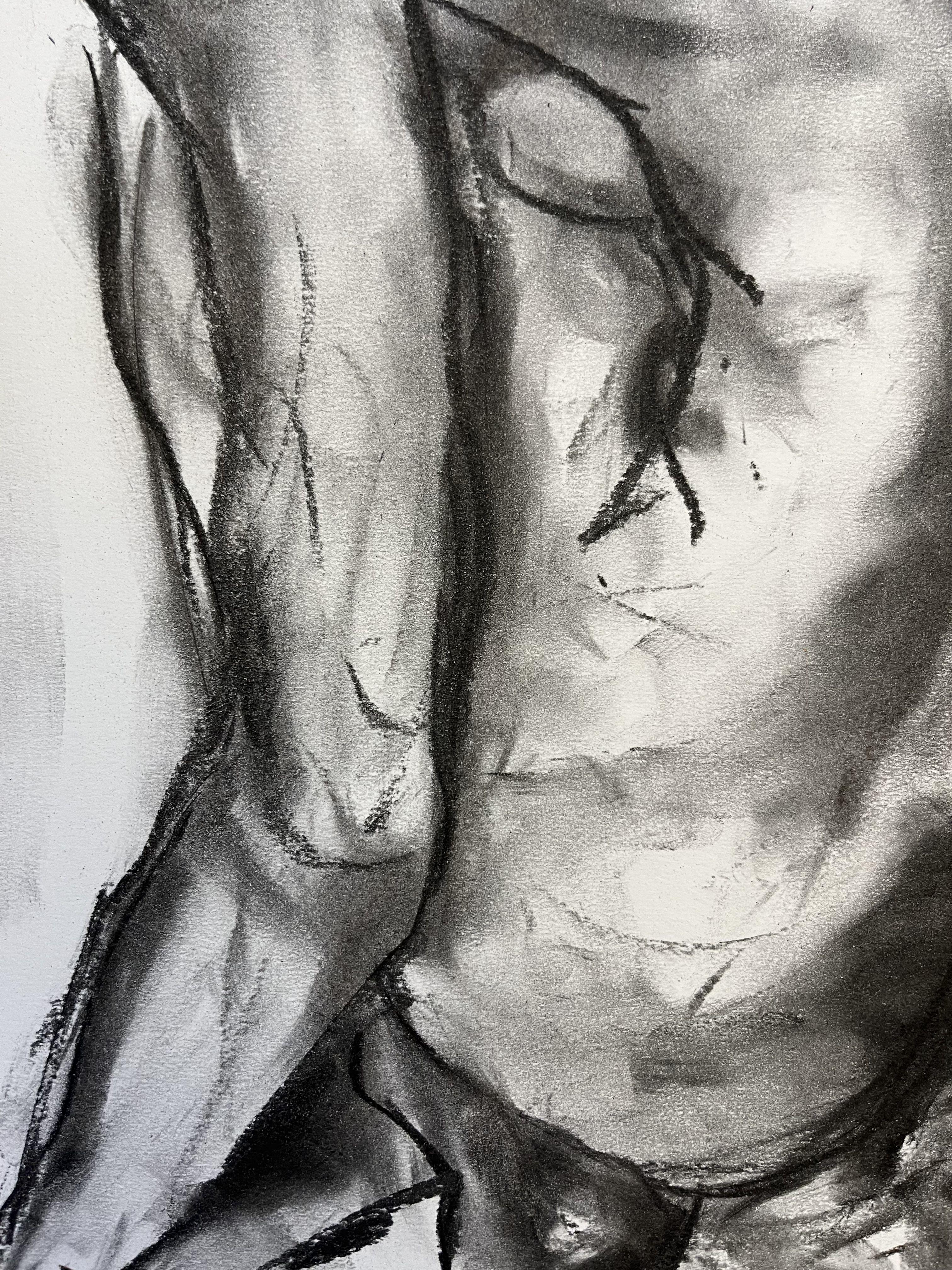Determination, Drawing, Charcoal on Paper - Impressionist Art by James Shipton