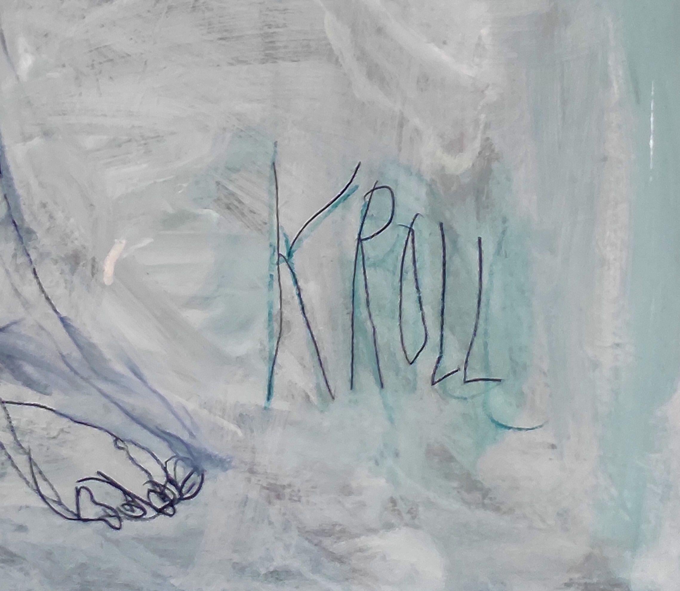 Assis inconnu, Dessin, Crayon/Crayon de couleur sur papier en vente 1