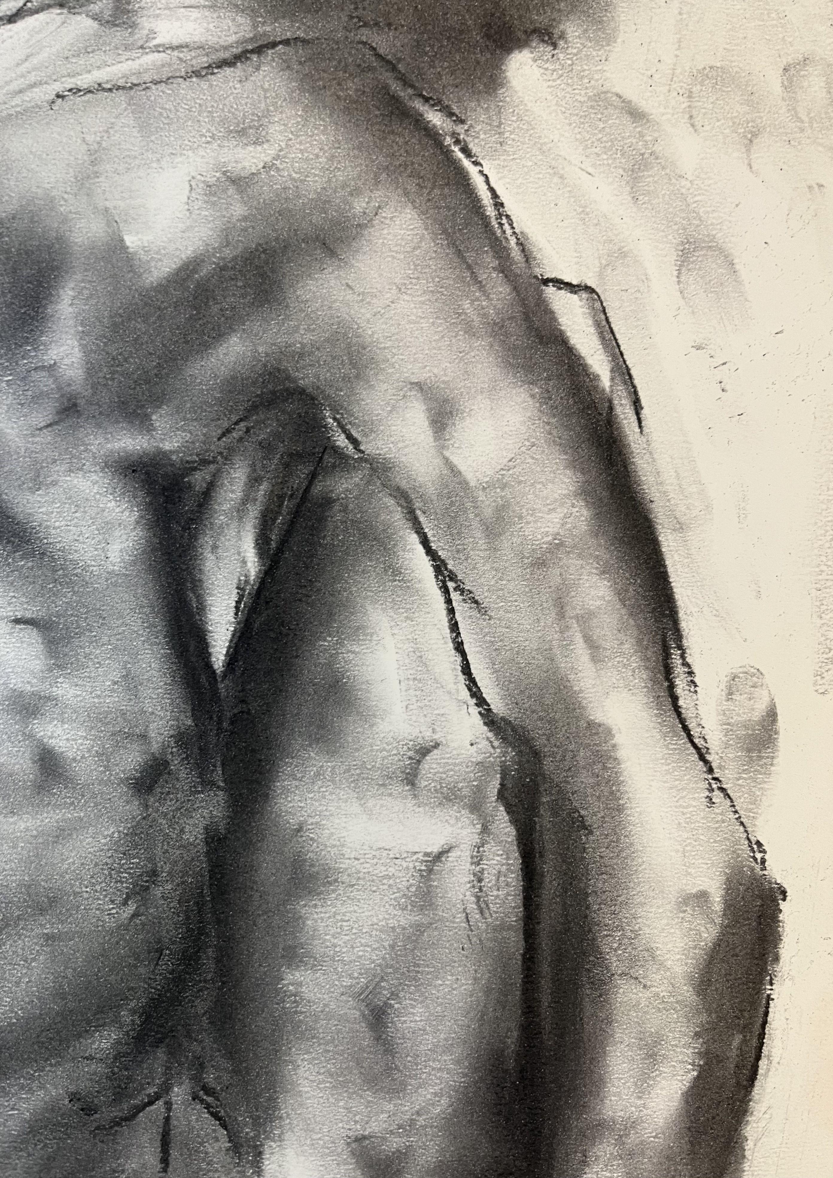 Fall Apart, Drawing, Charcoal on Paper For Sale 1