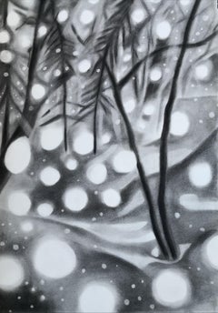 Paesaggio di neve, Disegno, Carboncino su carta