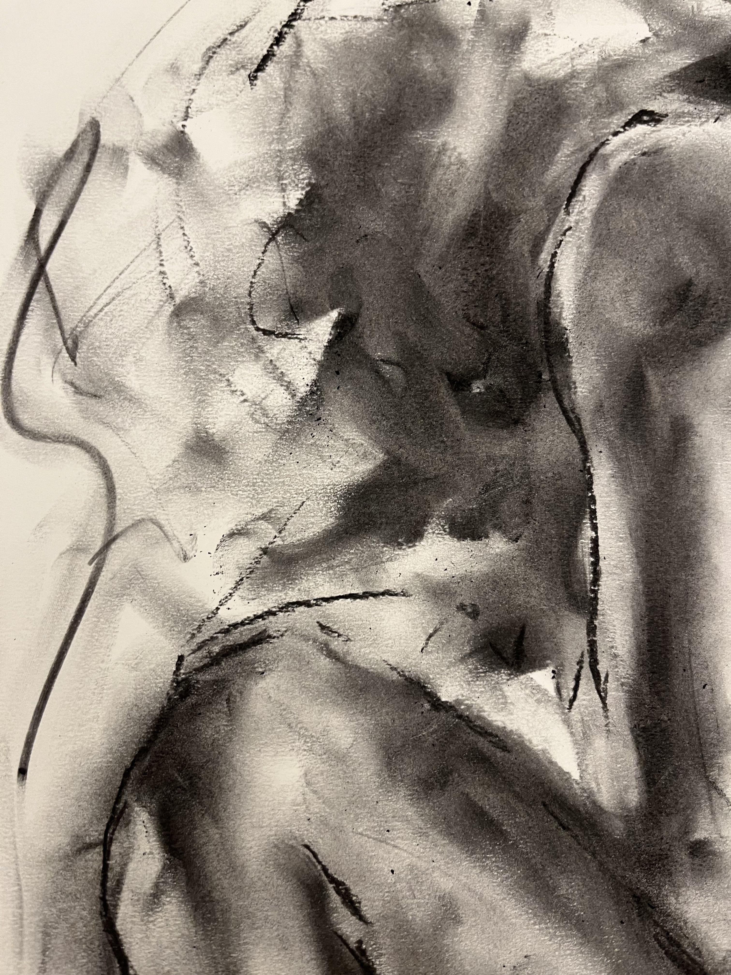 Rest, Drawing, Charcoal on Paper - Impressionist Art by James Shipton