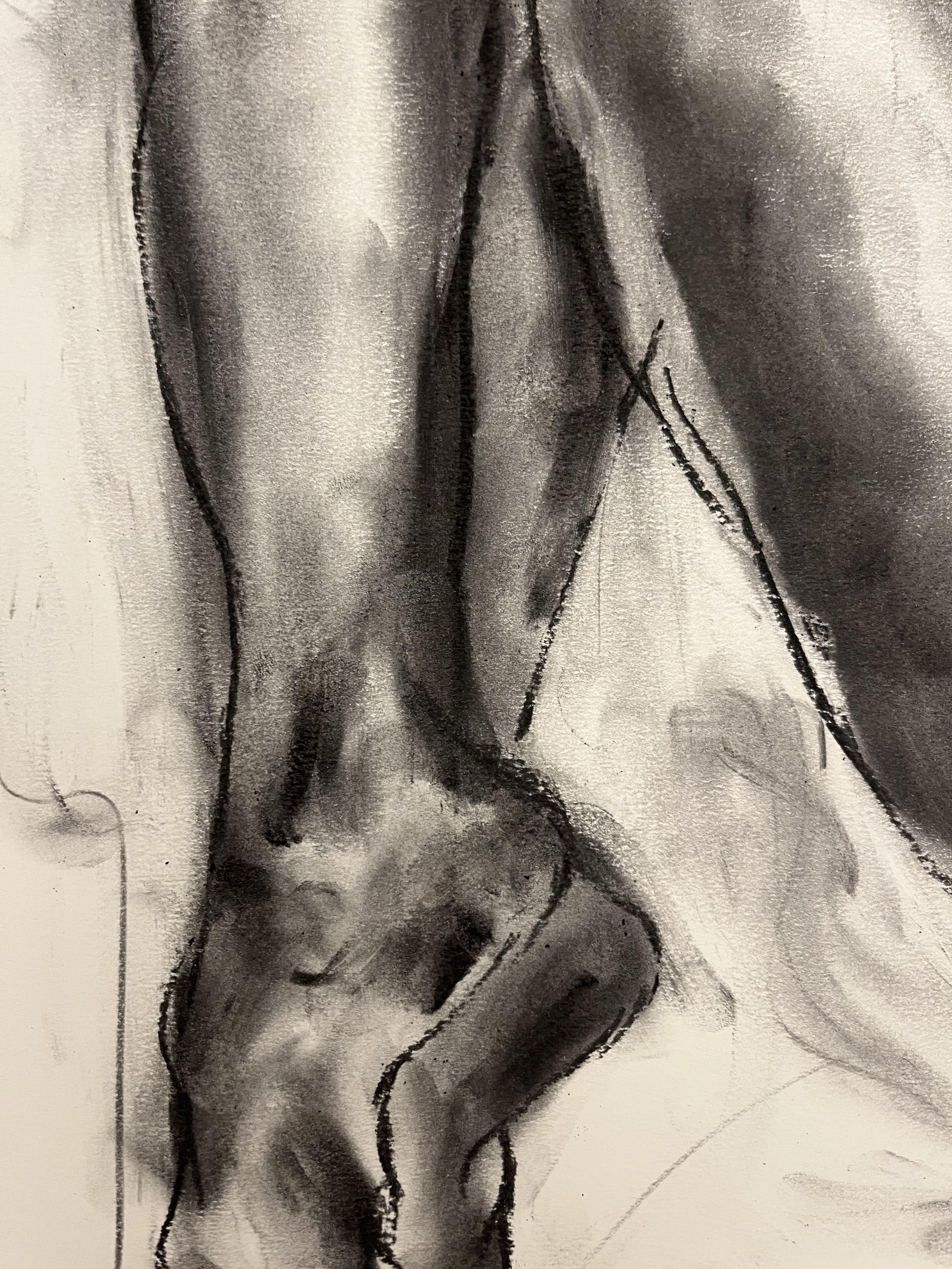 Rest, Drawing, Charcoal on Paper For Sale 2