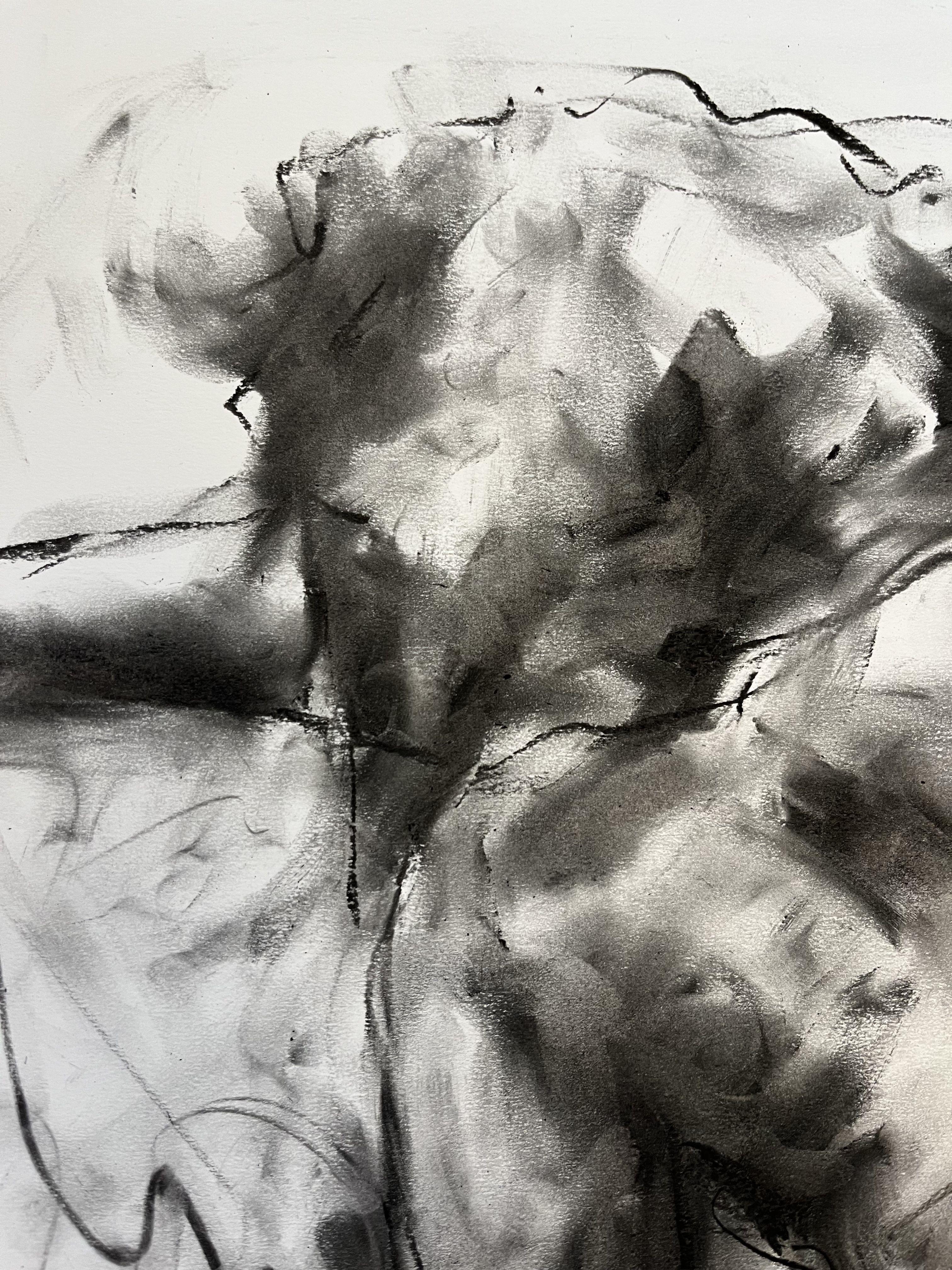 Close your eyes, Drawing, Charcoal on Paper - Impressionist Art by James Shipton