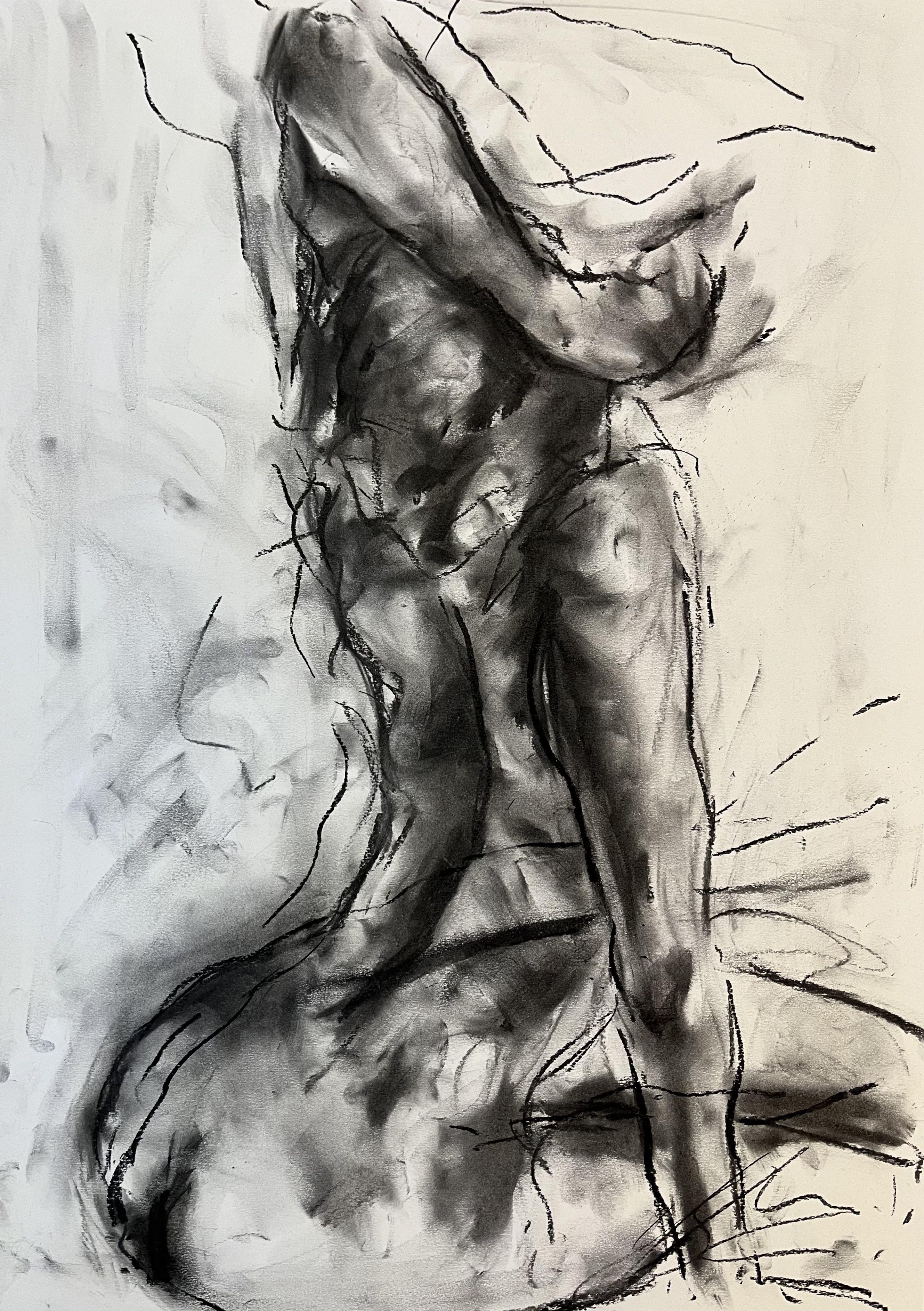 Never Ending, Drawing, Charcoal on Paper - Art by James Shipton