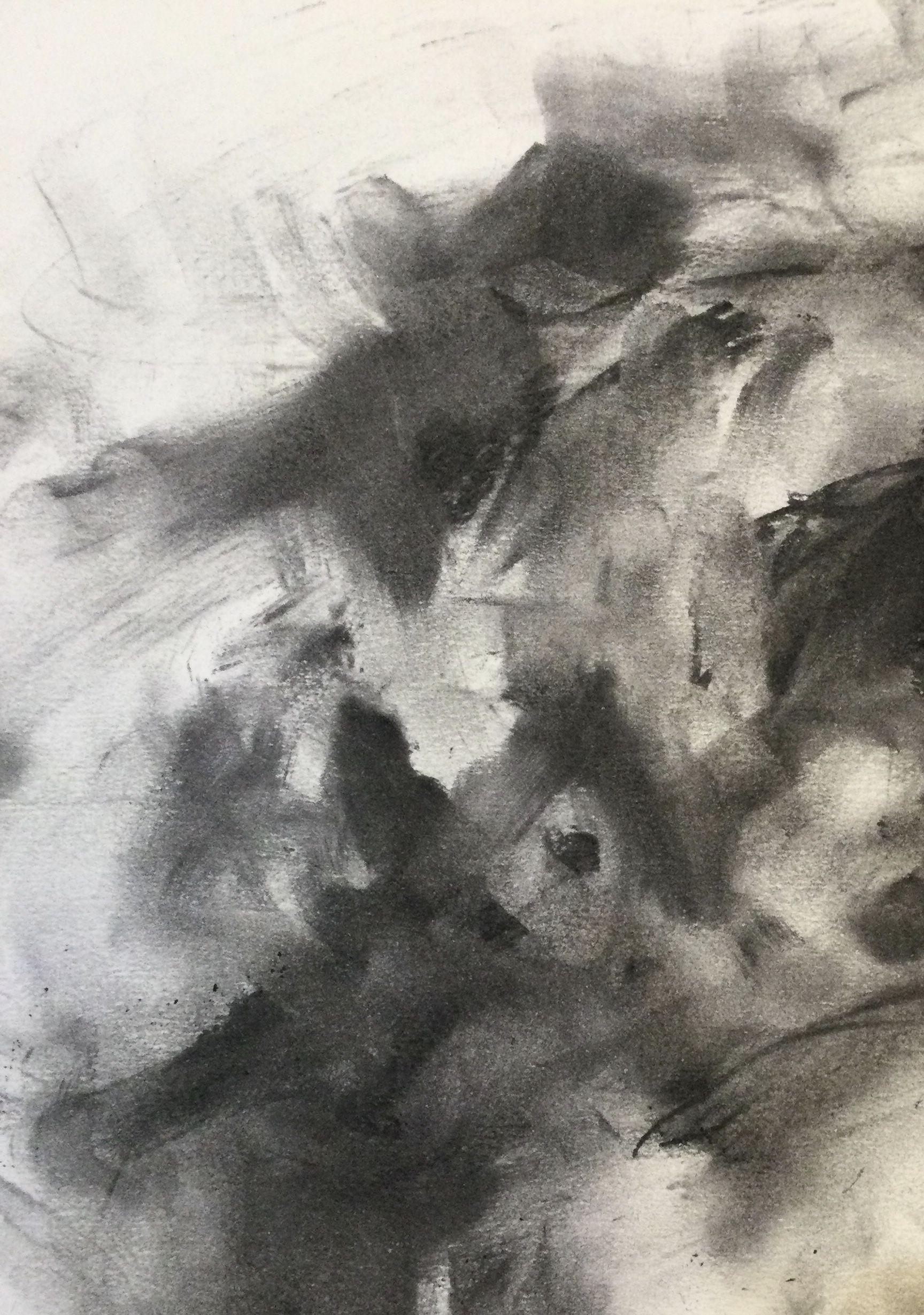 Damage, Drawing, Charcoal on Paper - Impressionist Art by James Shipton