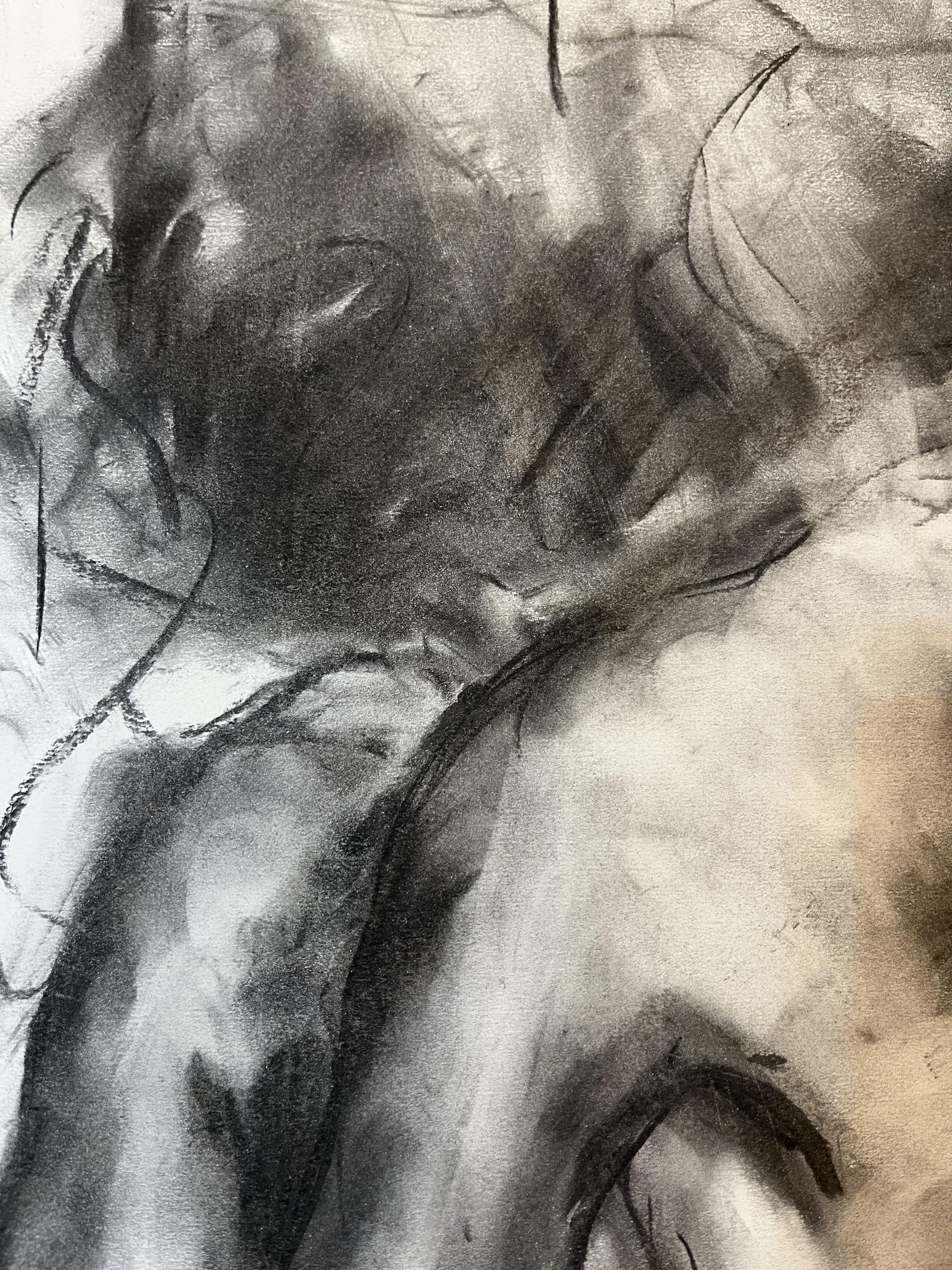 Calling, Drawing, Charcoal on Paper - Impressionist Art by James Shipton