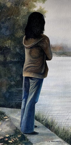 Pondering Life, Gemälde, Aquarell auf Aquarellpapier