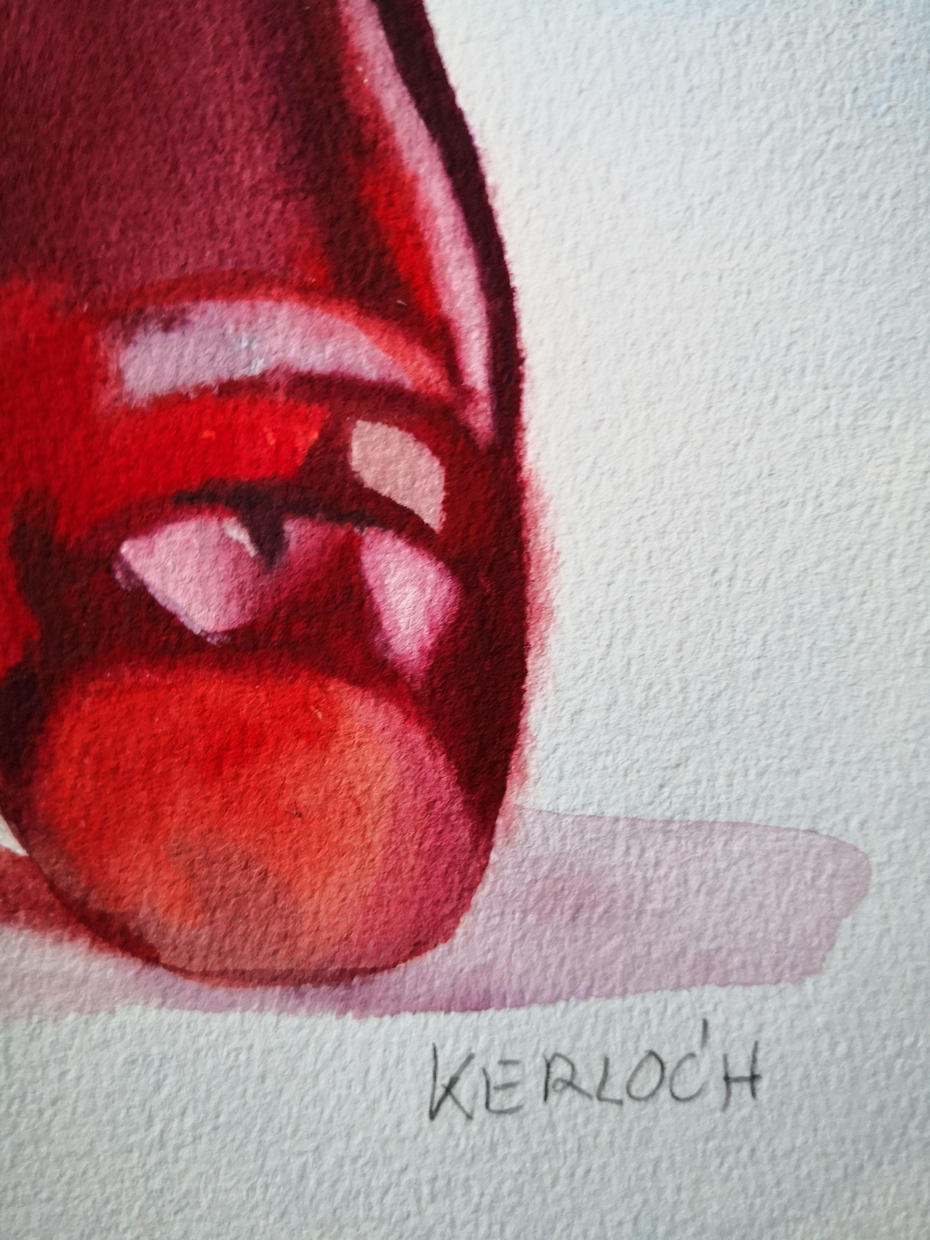 Red Gummy Bear, Painting, Watercolor on Paper 2