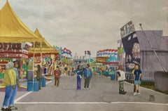 Midway at the Florida State Fair, Painting, Watercolor on Watercolor Paper